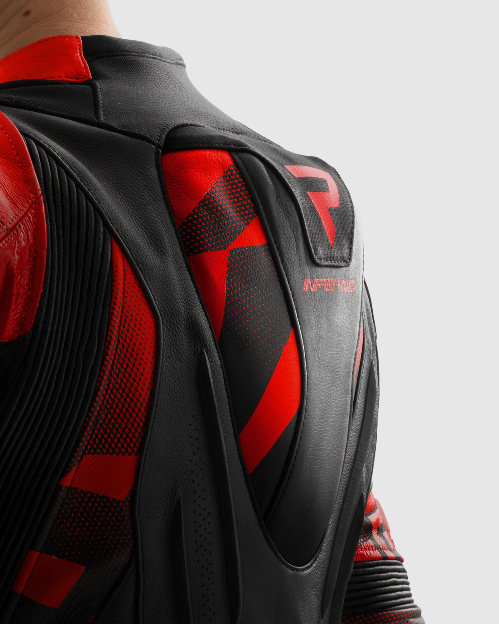 Inferno Leather Motorcycle Jacket Red - Image 15
