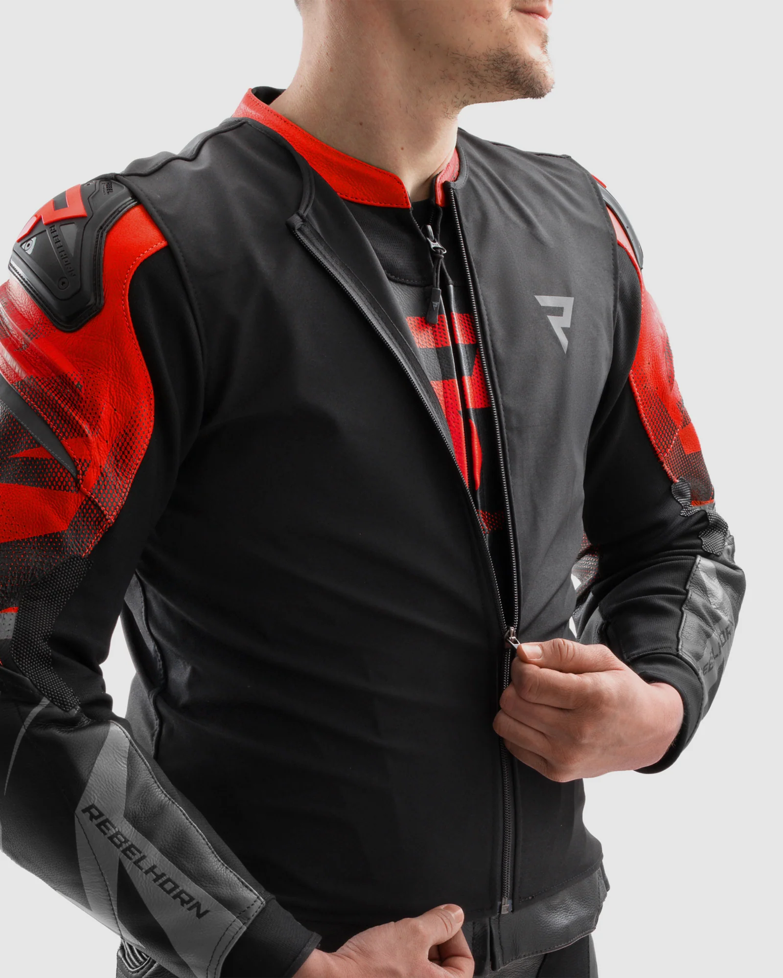 Inferno Leather Motorcycle Jacket Red - Image 16