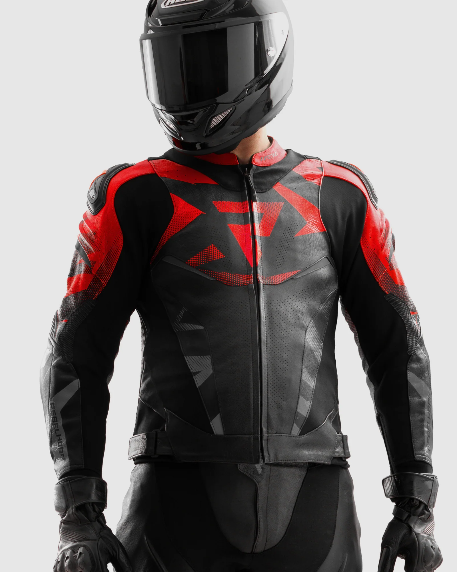 Inferno Leather Motorcycle Jacket Red - Image 3