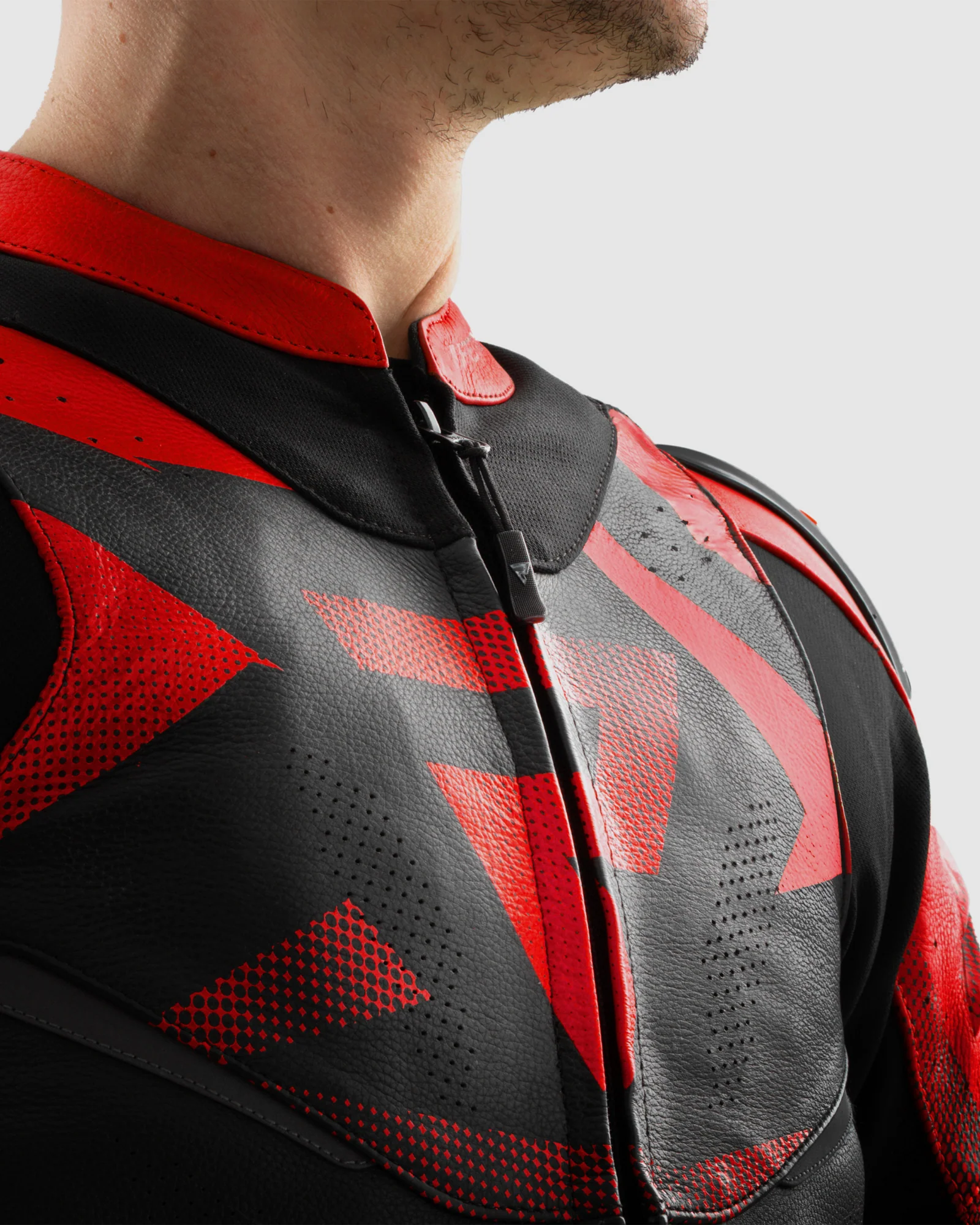 Inferno Leather Motorcycle Jacket Red - Image 5