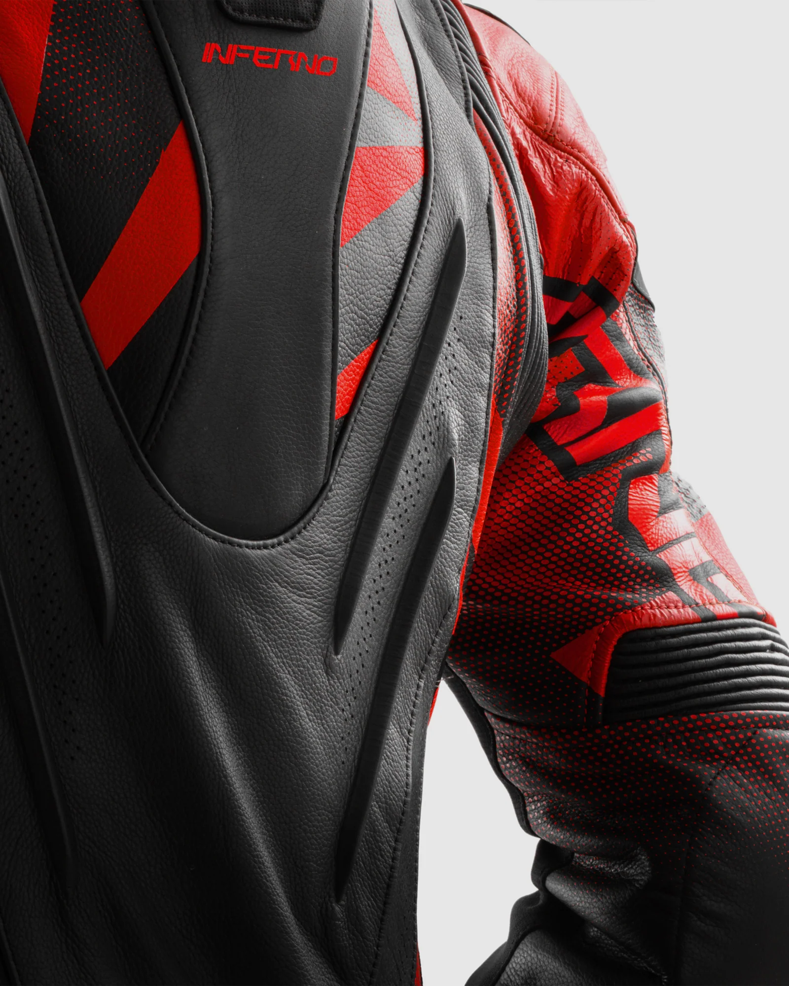 Inferno Leather Motorcycle Jacket Red - Image 6
