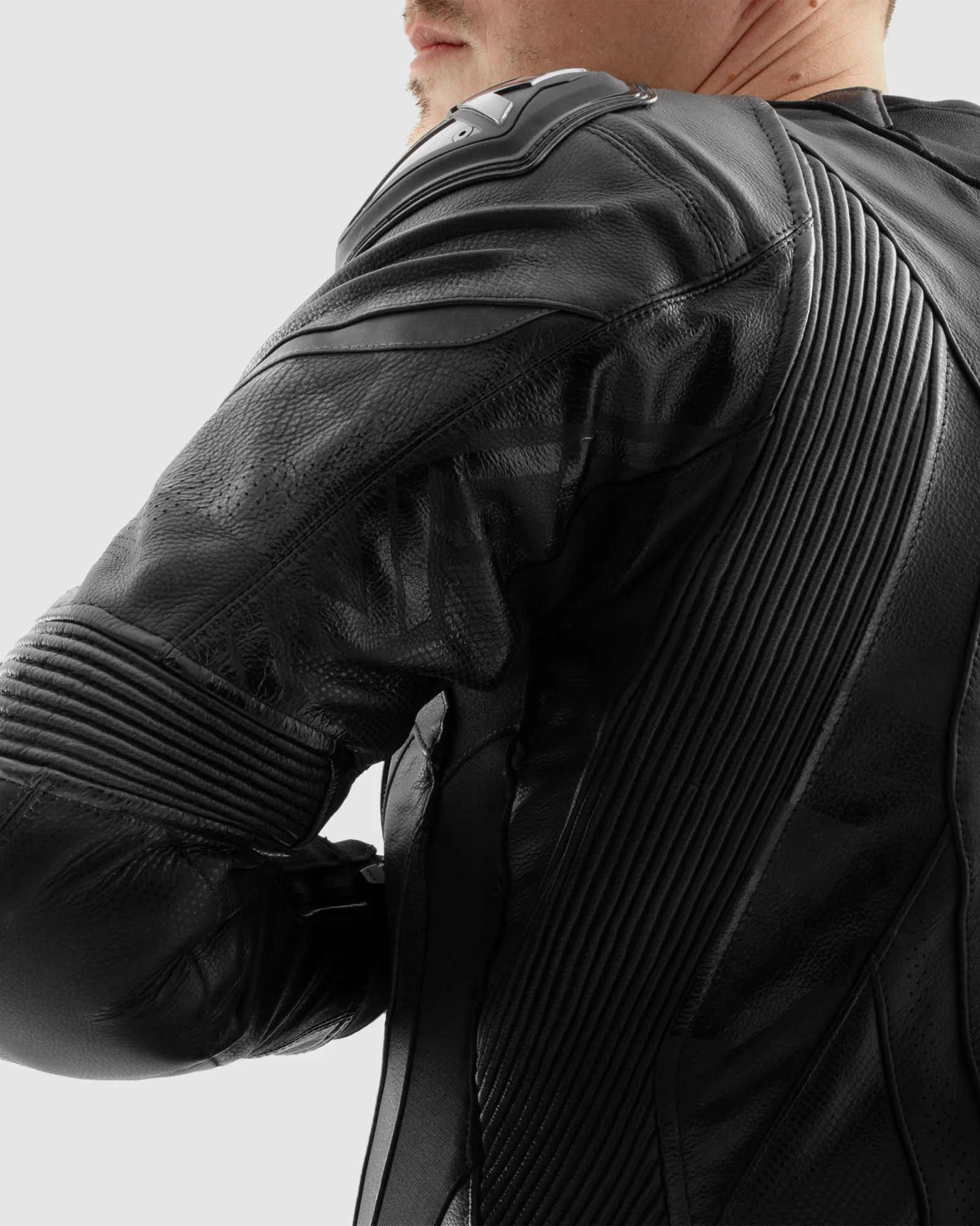 Inferno Leather Motorcycle Jacket Black - Image 10