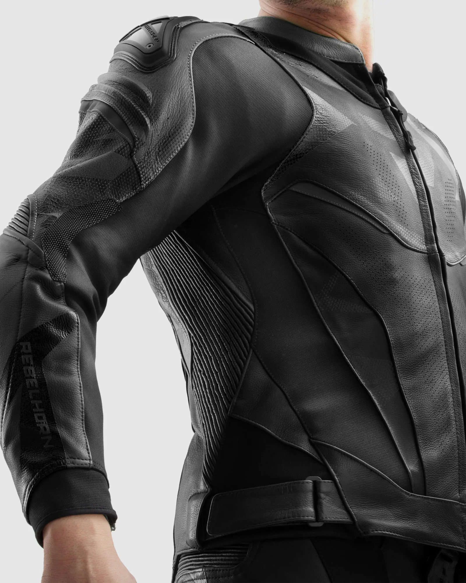 Inferno Leather Motorcycle Jacket Black - Image 11