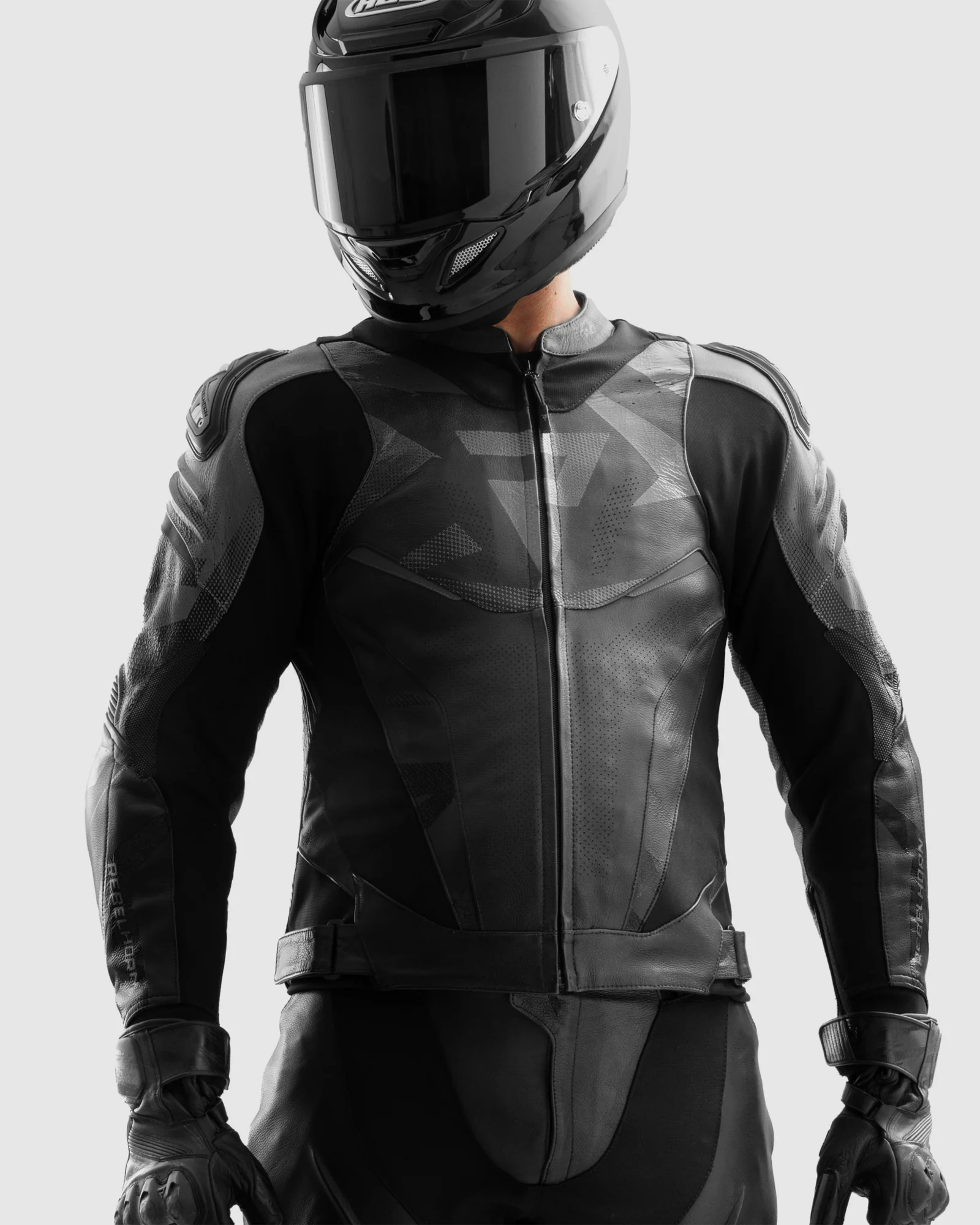 Inferno Leather Motorcycle Jacket Black - Image 3
