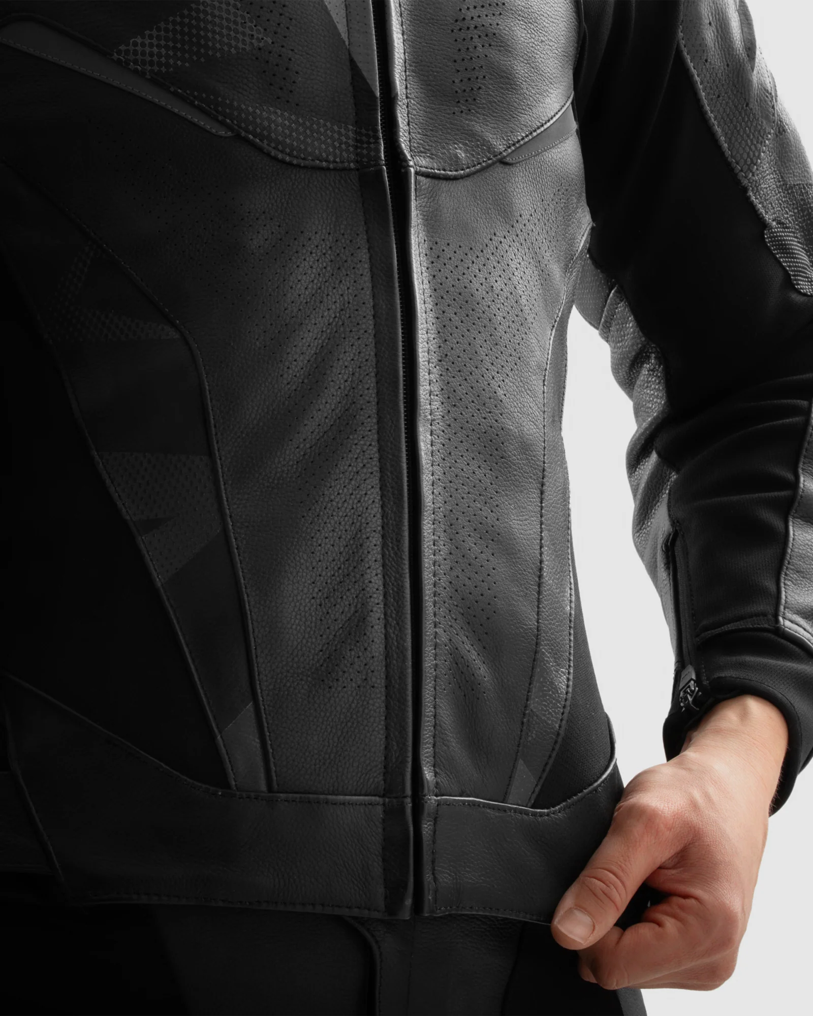 Inferno Leather Motorcycle Jacket Black - Image 4