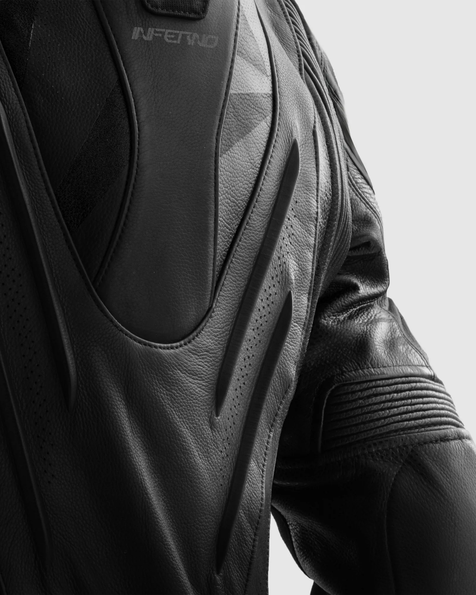 Inferno Leather Motorcycle Jacket Black - Image 6