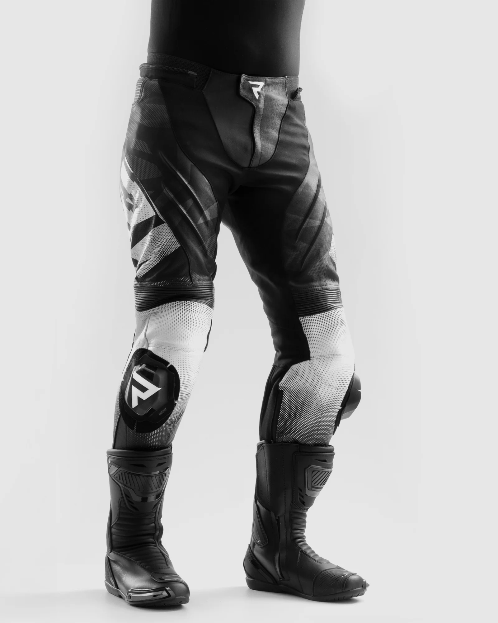 Inferno Motorcycle Pants Black White - Image 3