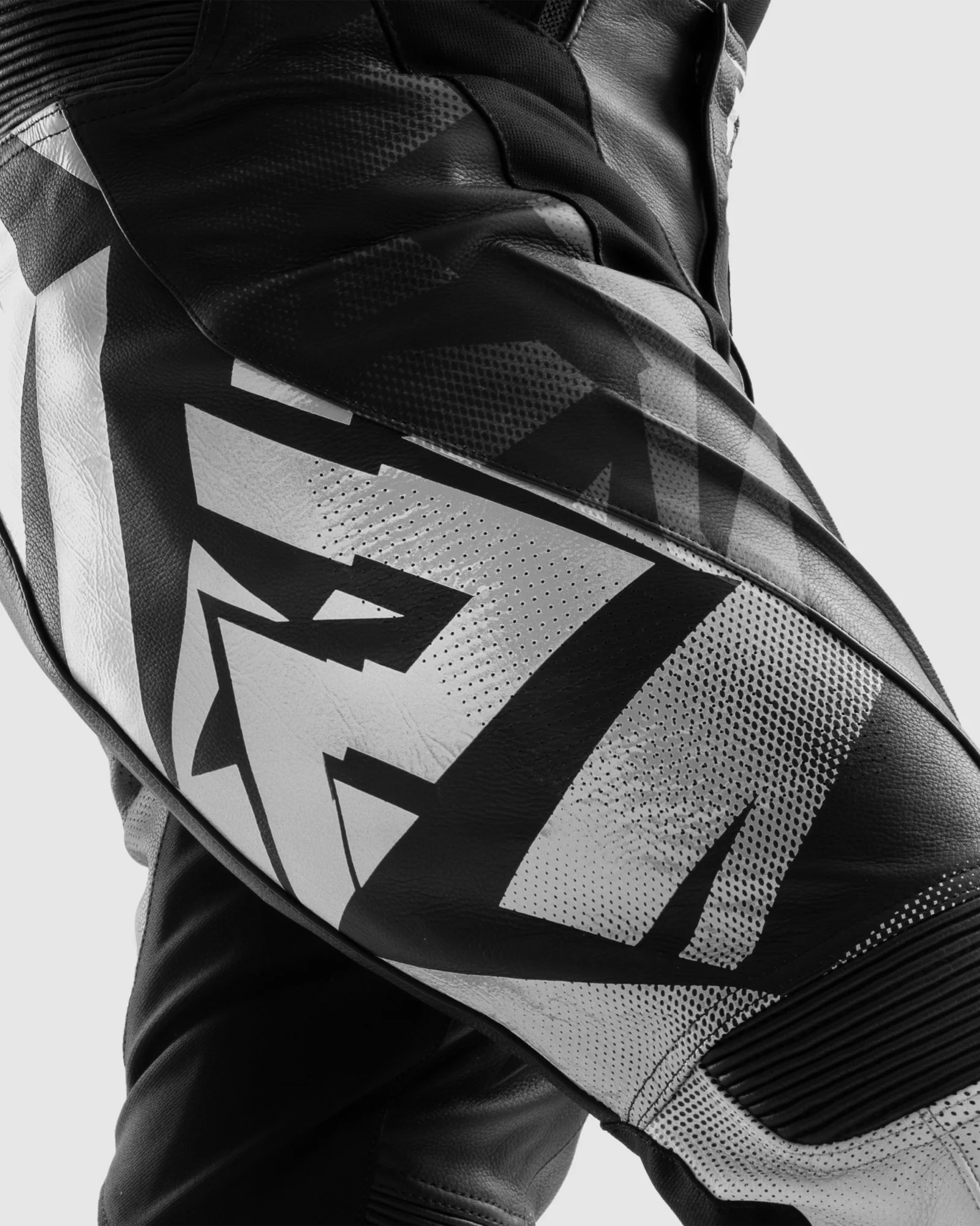 Inferno Motorcycle Pants Black White - Image 5