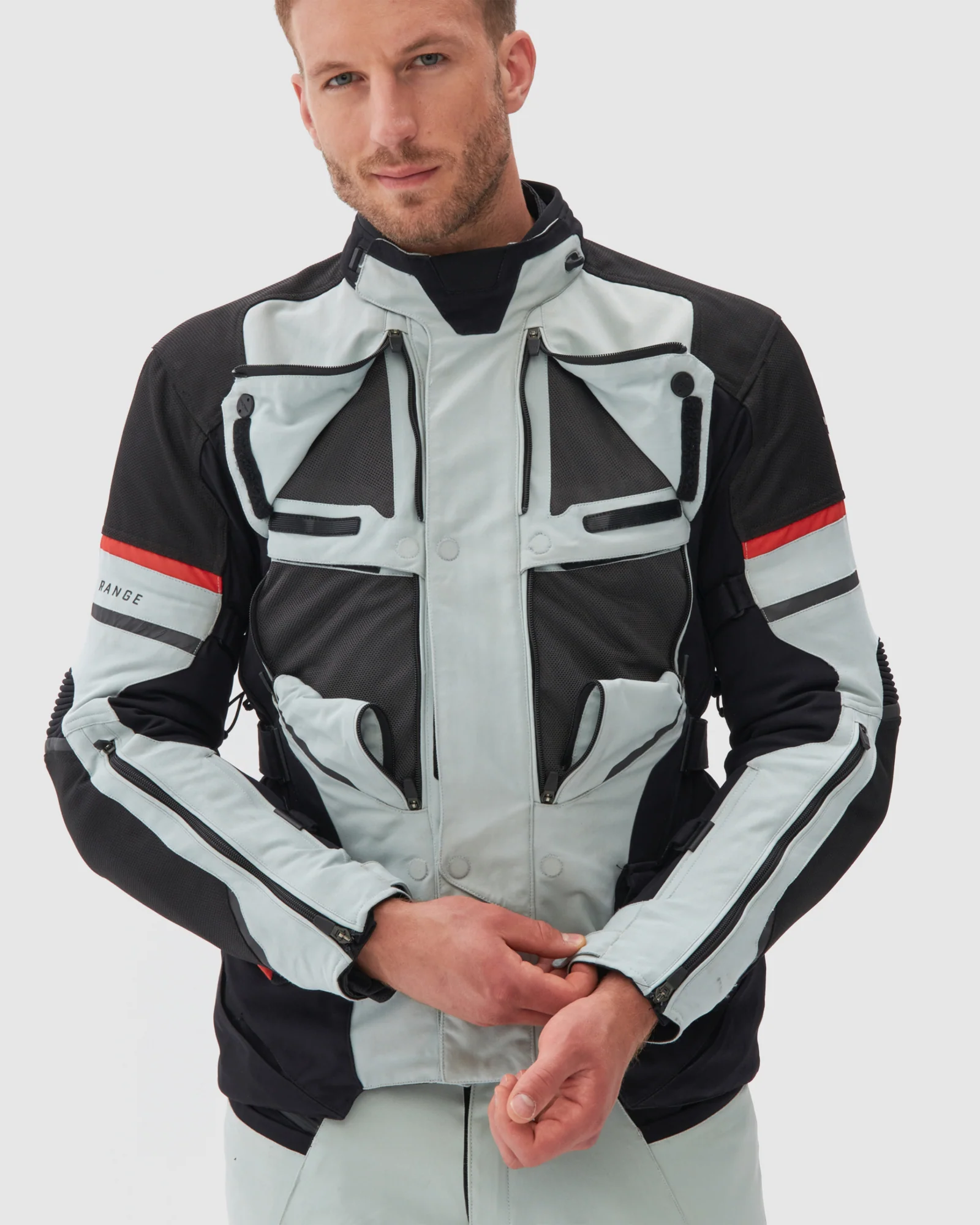 Range Motorcycle Jacket Grey - Image 6