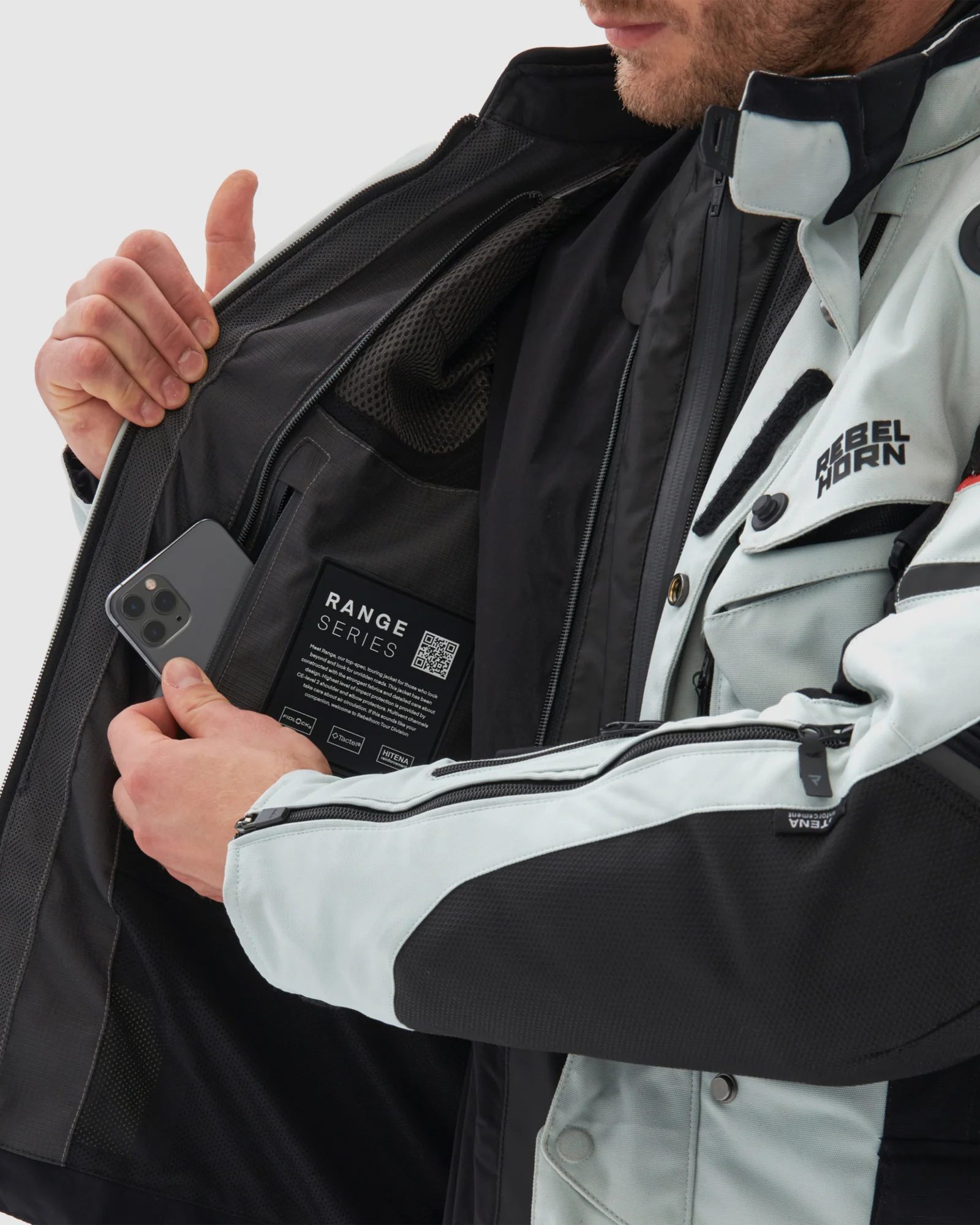 Range Motorcycle Jacket Grey - Image 9