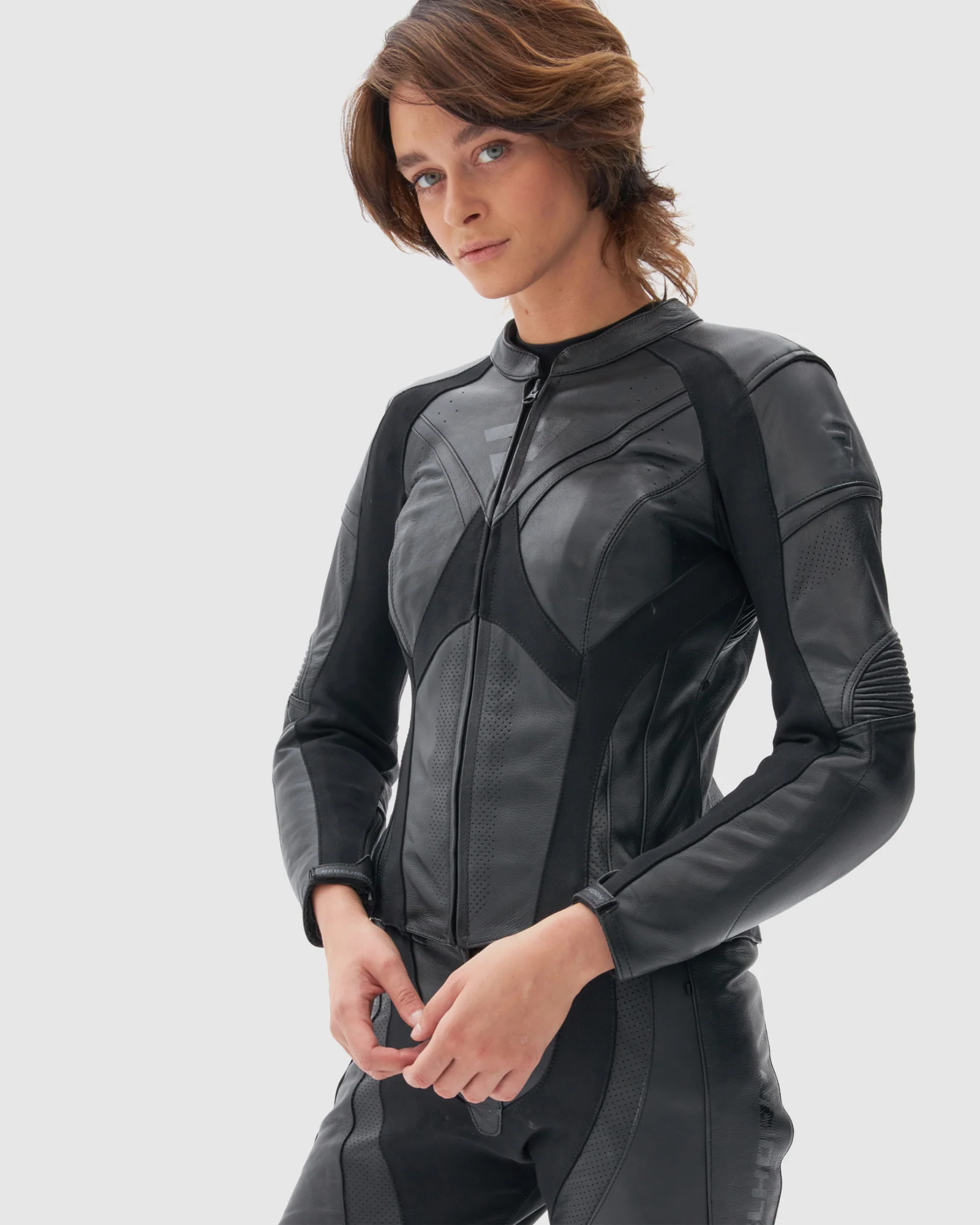 Rebel Women's Motorcycle Jacket Black - Image 3