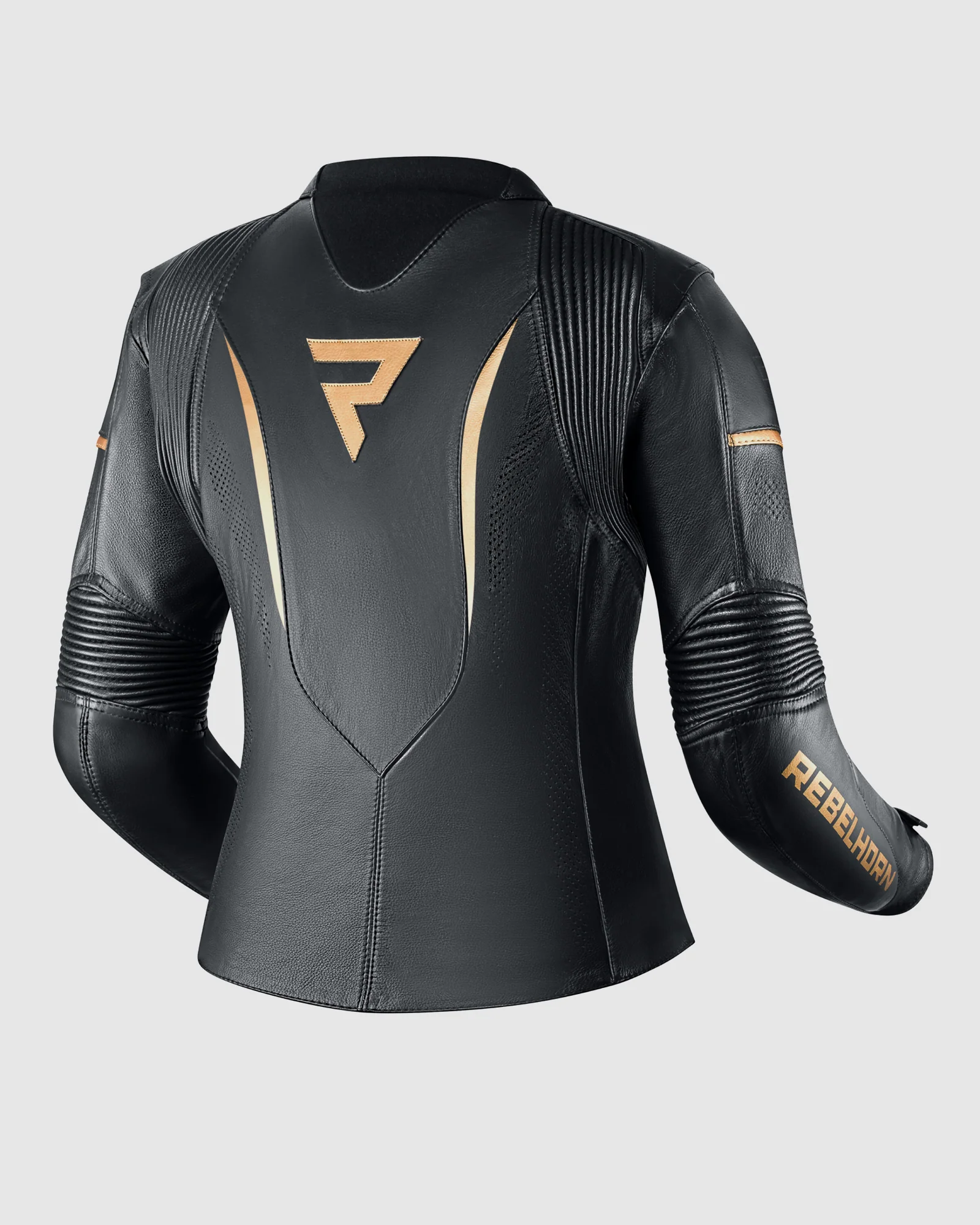 Rebel Women's Motorcycle Jacket Gold - Image 2