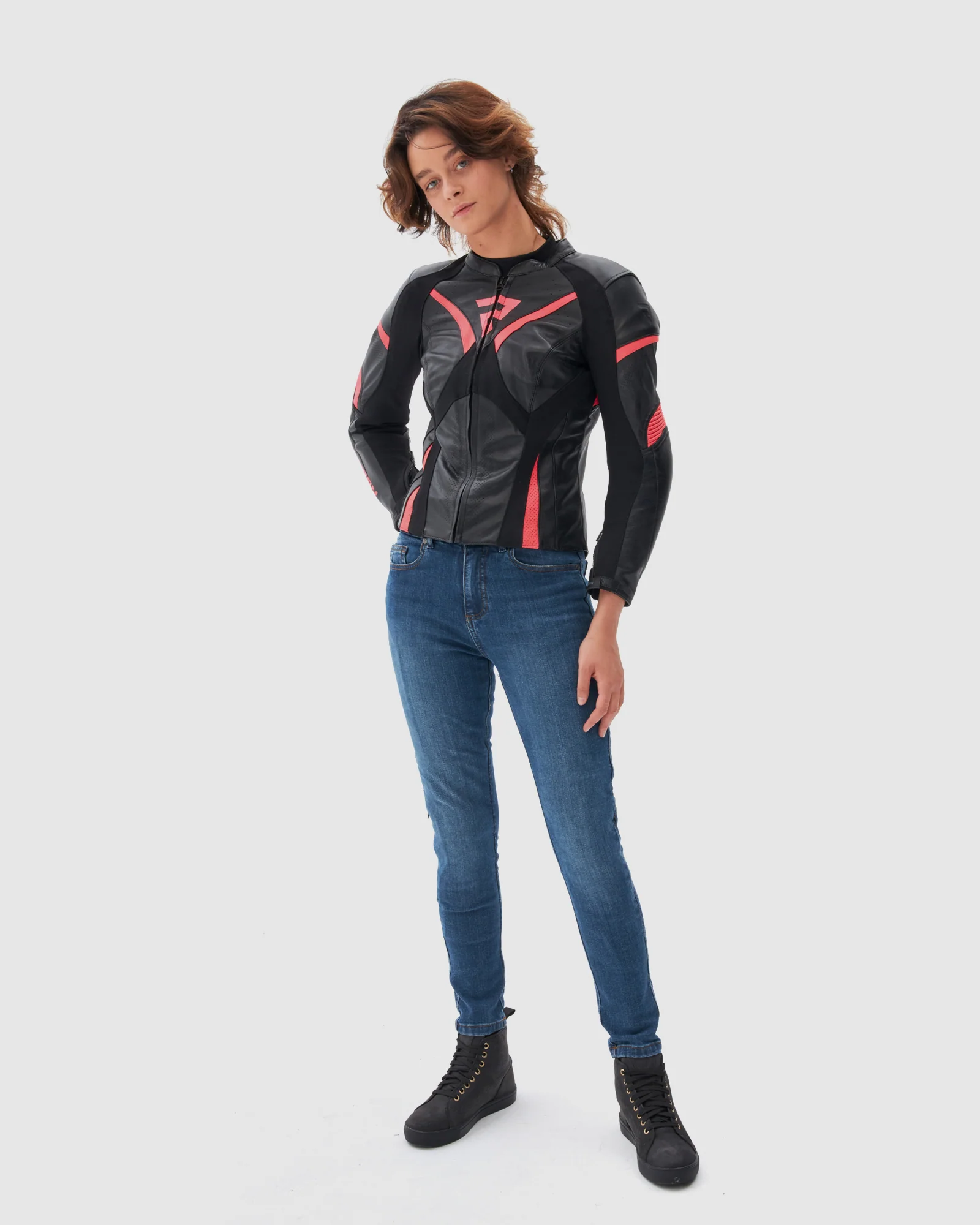 Rebel Women's Motorcycle Jacket Pink - Image 11