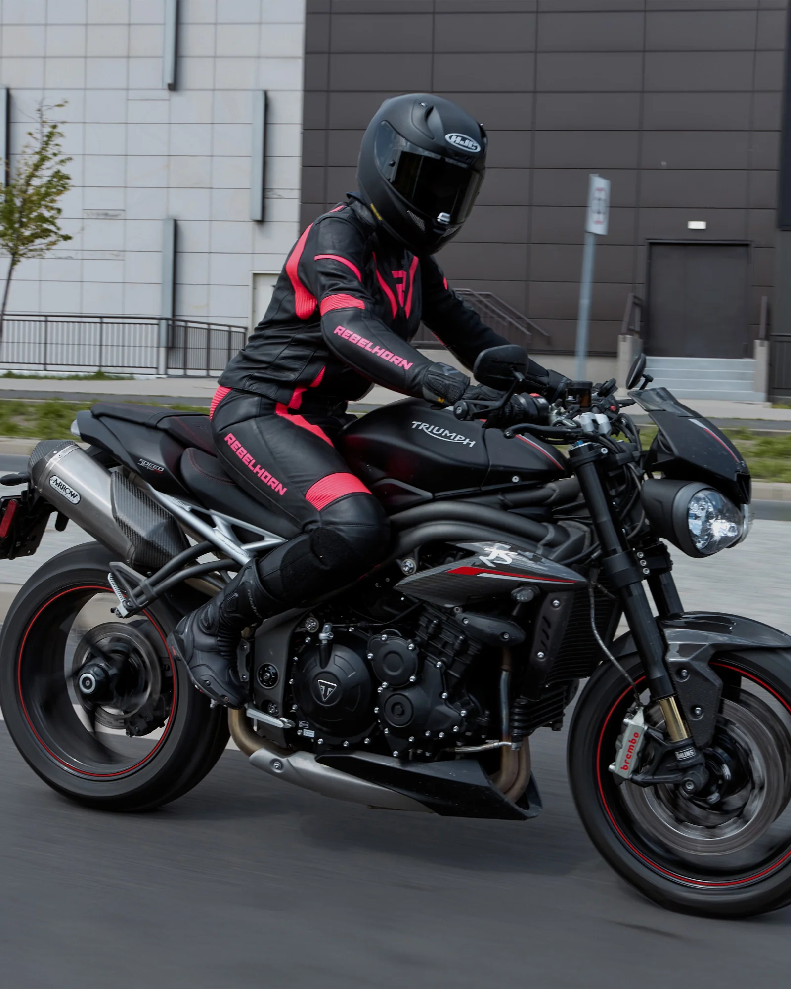 Rebel Women's Motorcycle Jacket Pink - Image 12