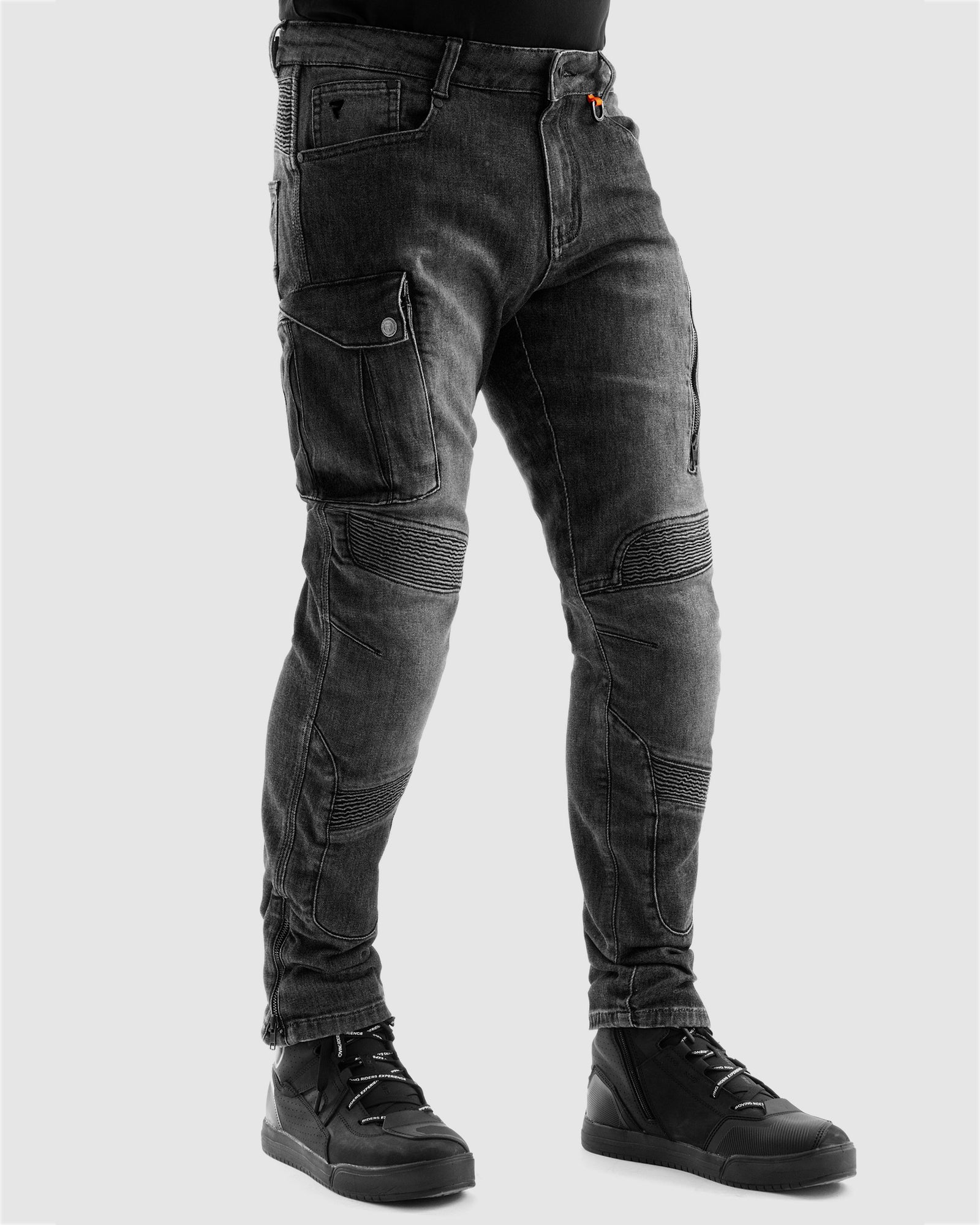 Vandal Motorcycle Jeans Monolayer Washed Black - Image 3