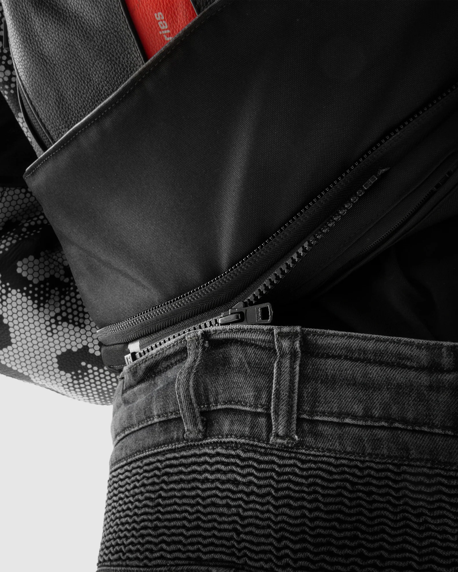 Vandal Motorcycle Jeans Monolayer Washed Black - Image 7