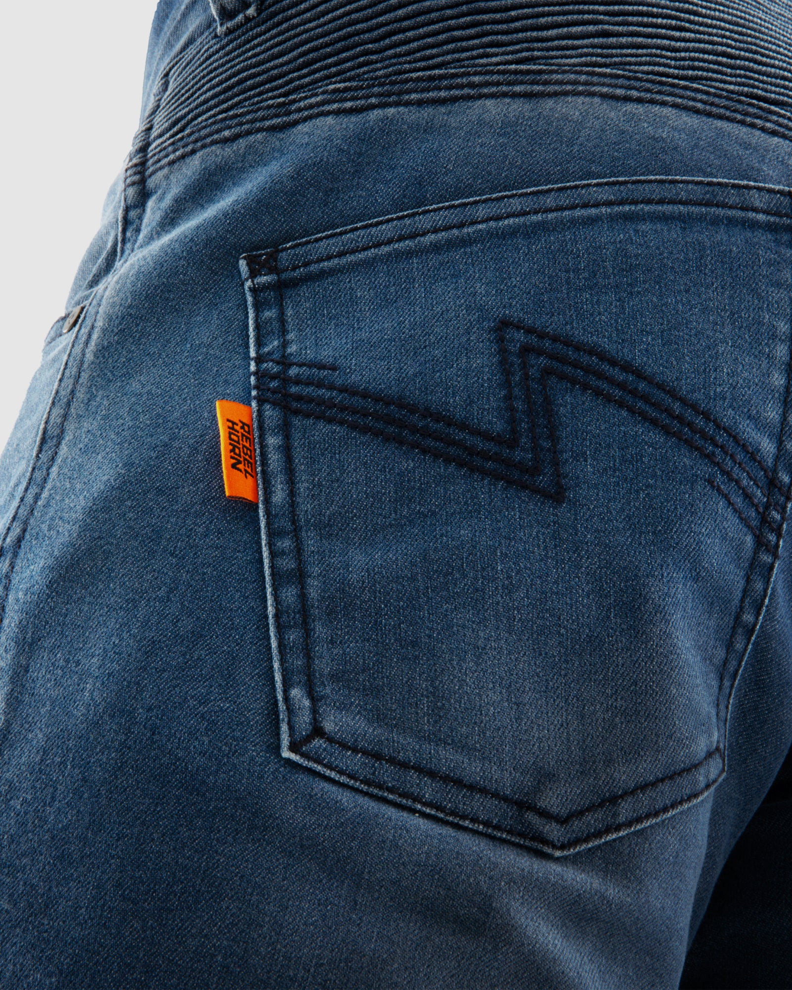 Revolt Motorcycle Jeans Washed Blue - Image 10