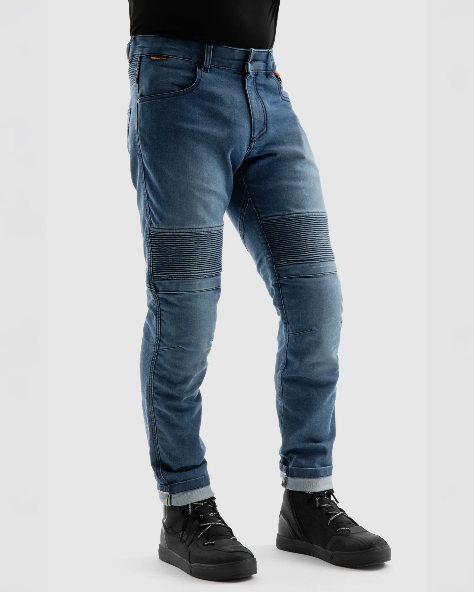 Revolt Motorcycle Jeans Washed Blue - Image 3