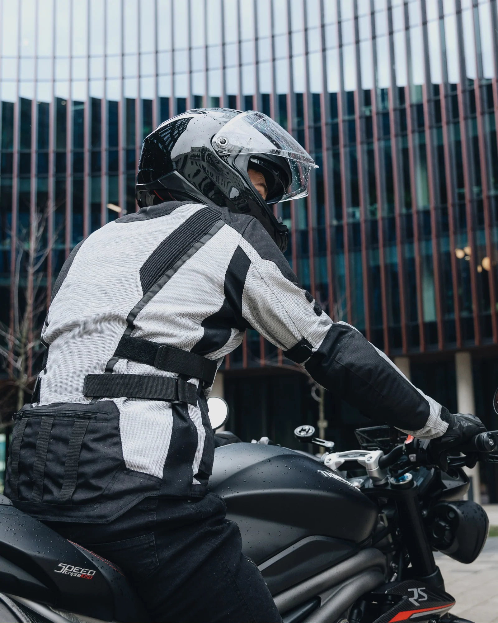Scandal II Motorcycle Jacket Grey - Image 9