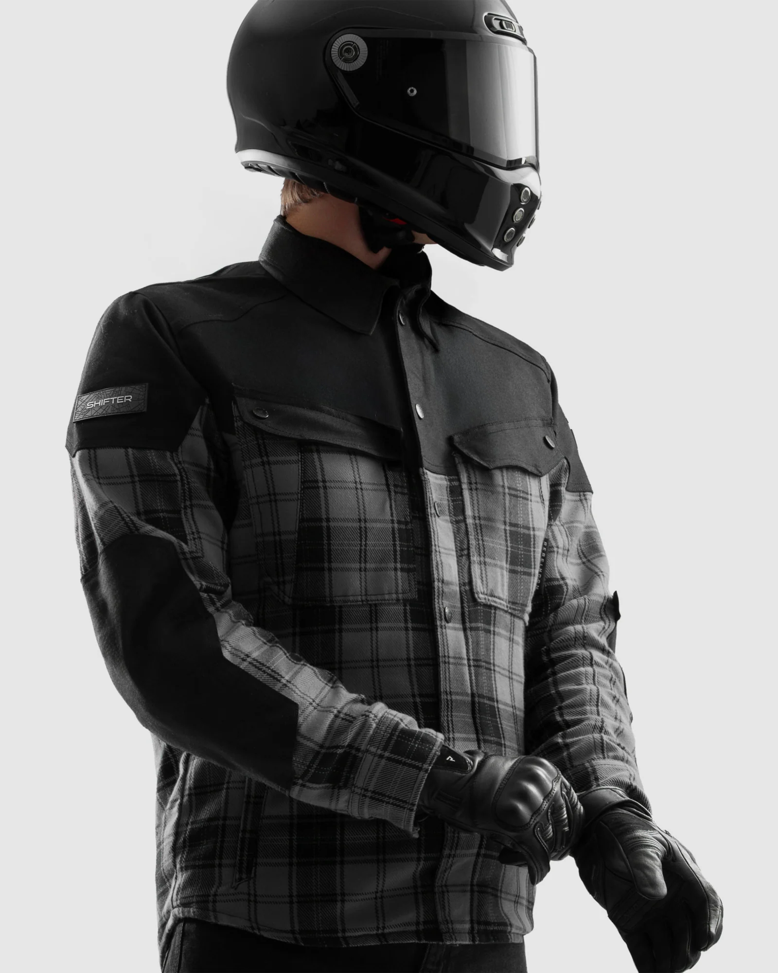 Shifter Motorcycle Shirt Grey - Image 13