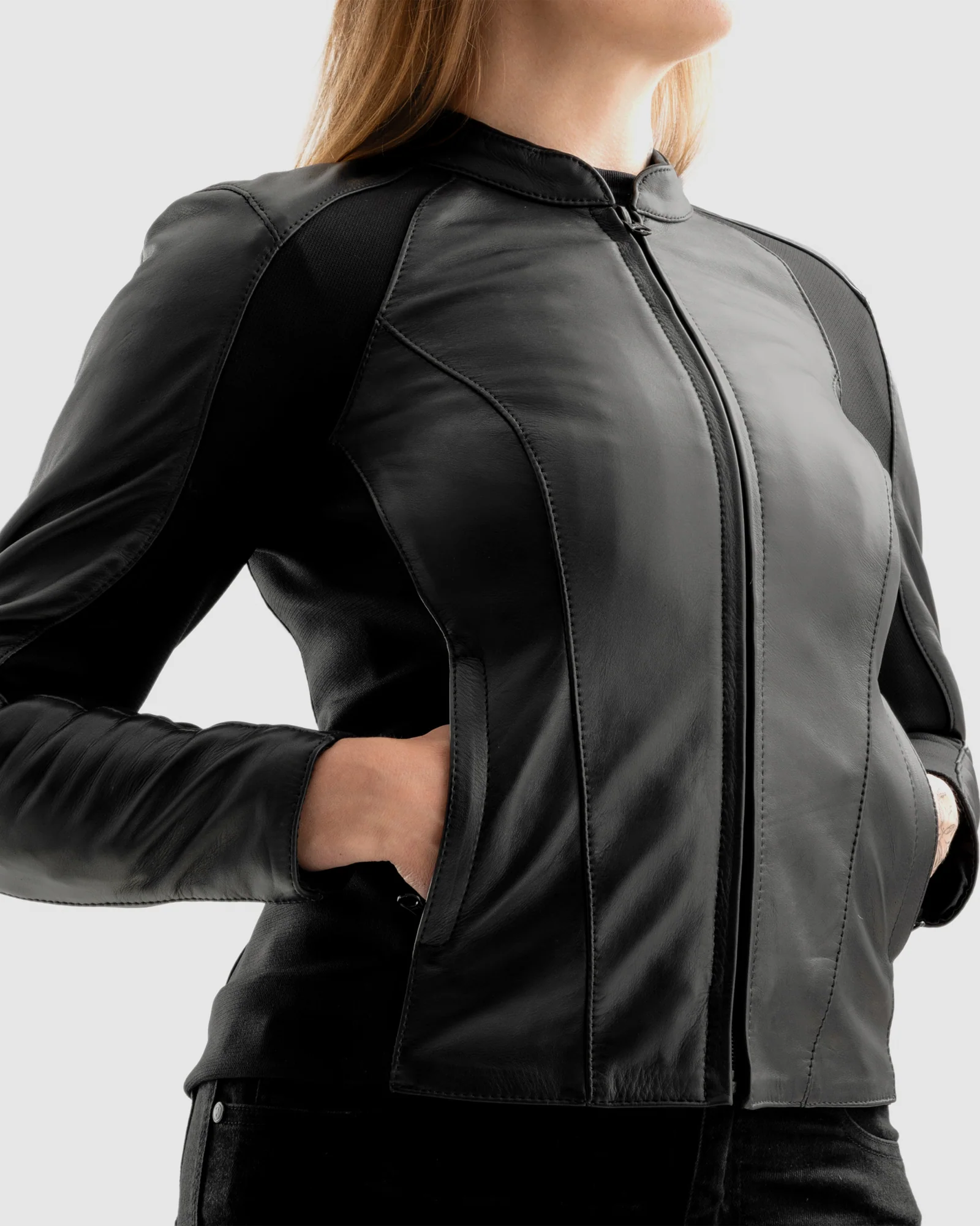 Siena Women's Motorcycle Jacket Black - Image 3