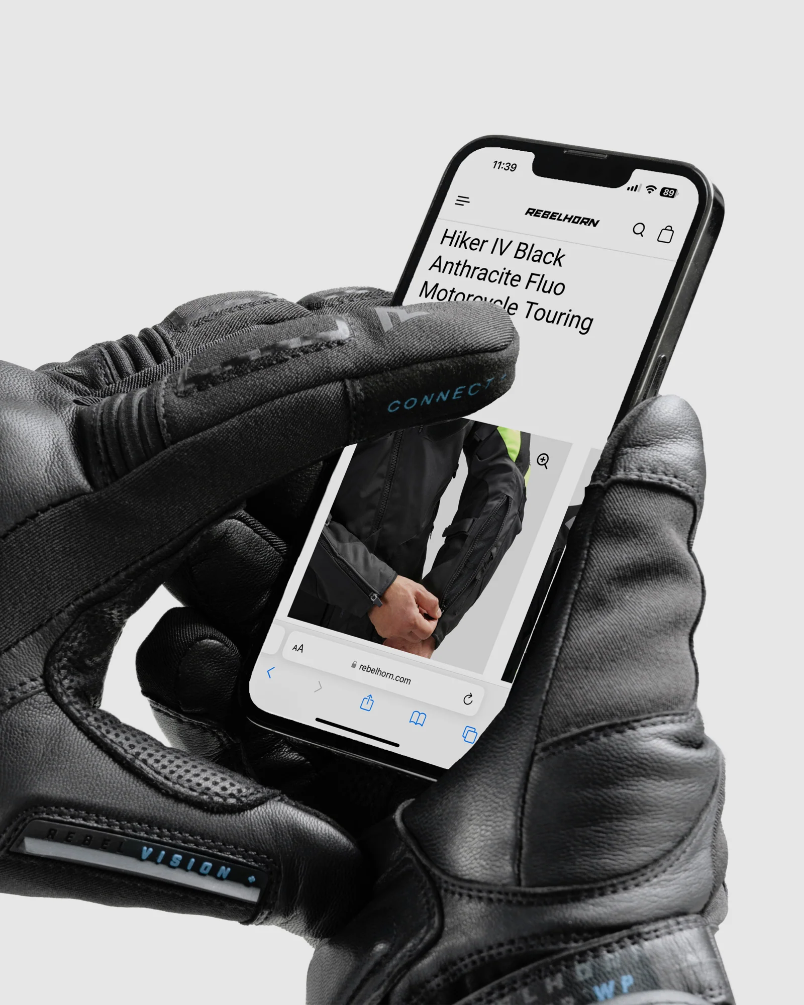Tracer Waterproof Motorcycle Gloves Black - Image 8