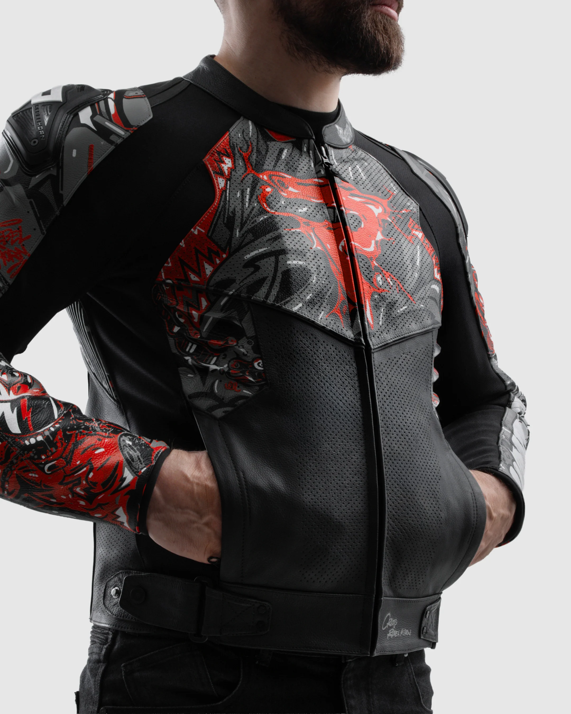 Vandal 2 Motorcycle Leather Jacket Cruze - Image 7