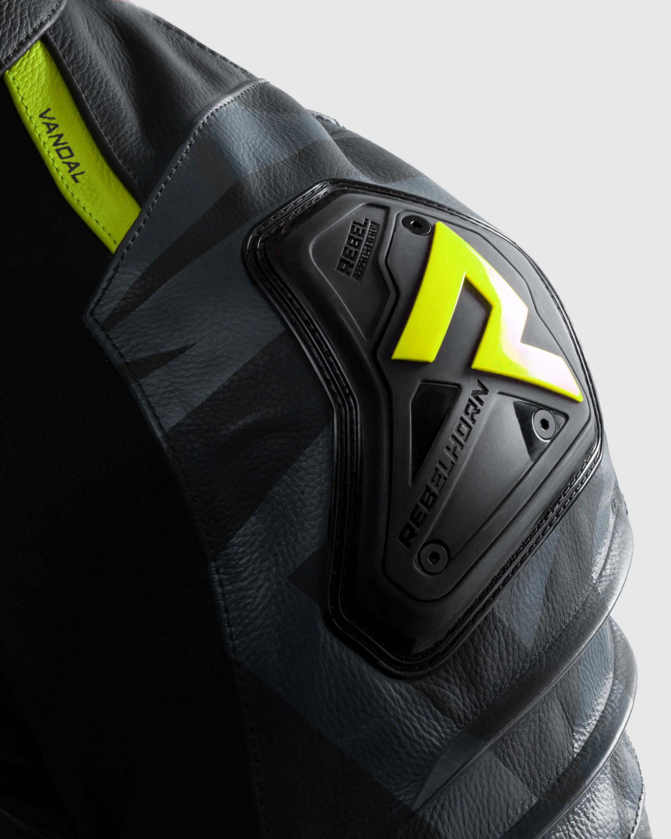 Vandal 2 Motorcycle Leather Jacket Fluo Yellow - Image 10