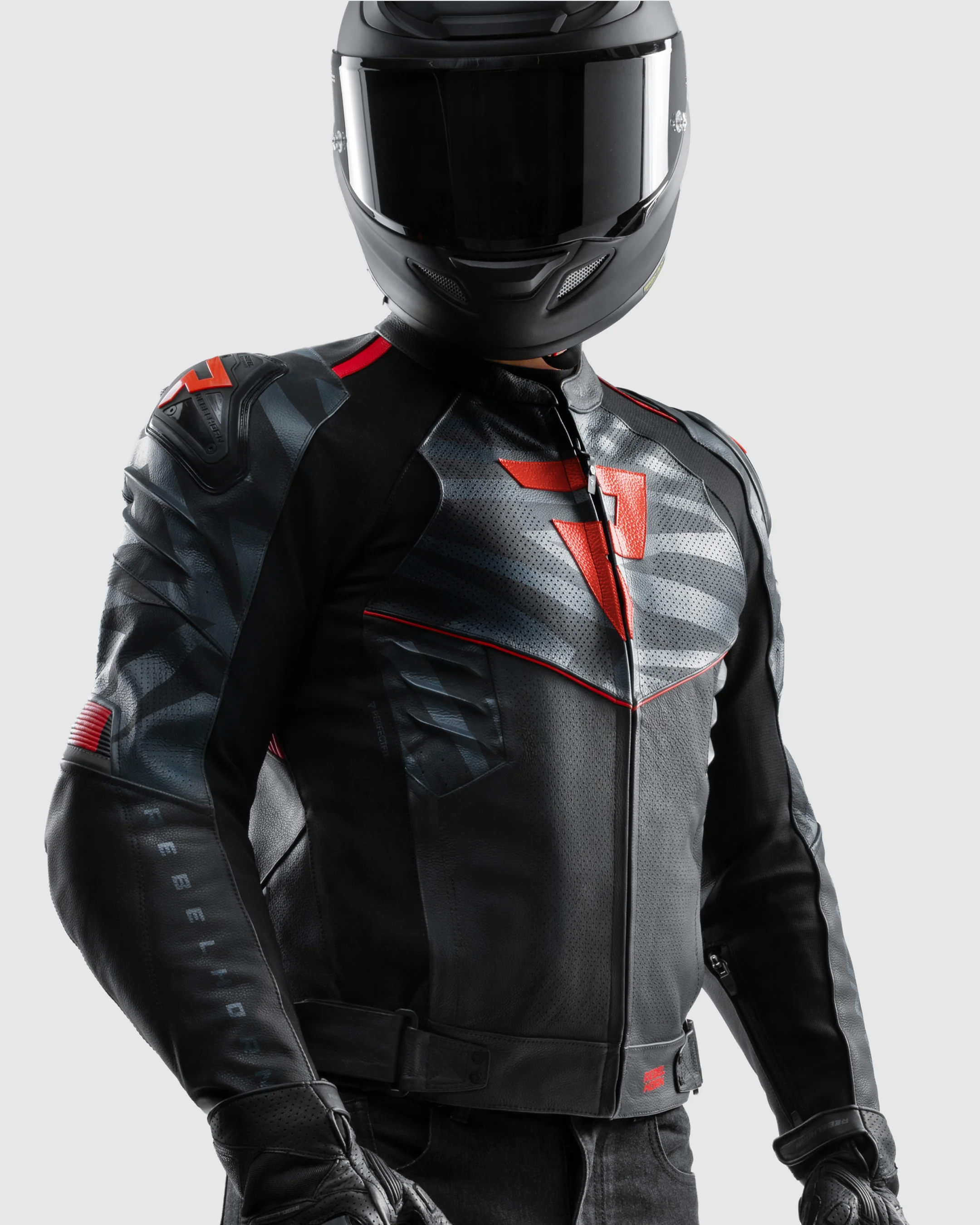 Vandal 2 Motorcycle Leather Jacket Red - Image 3
