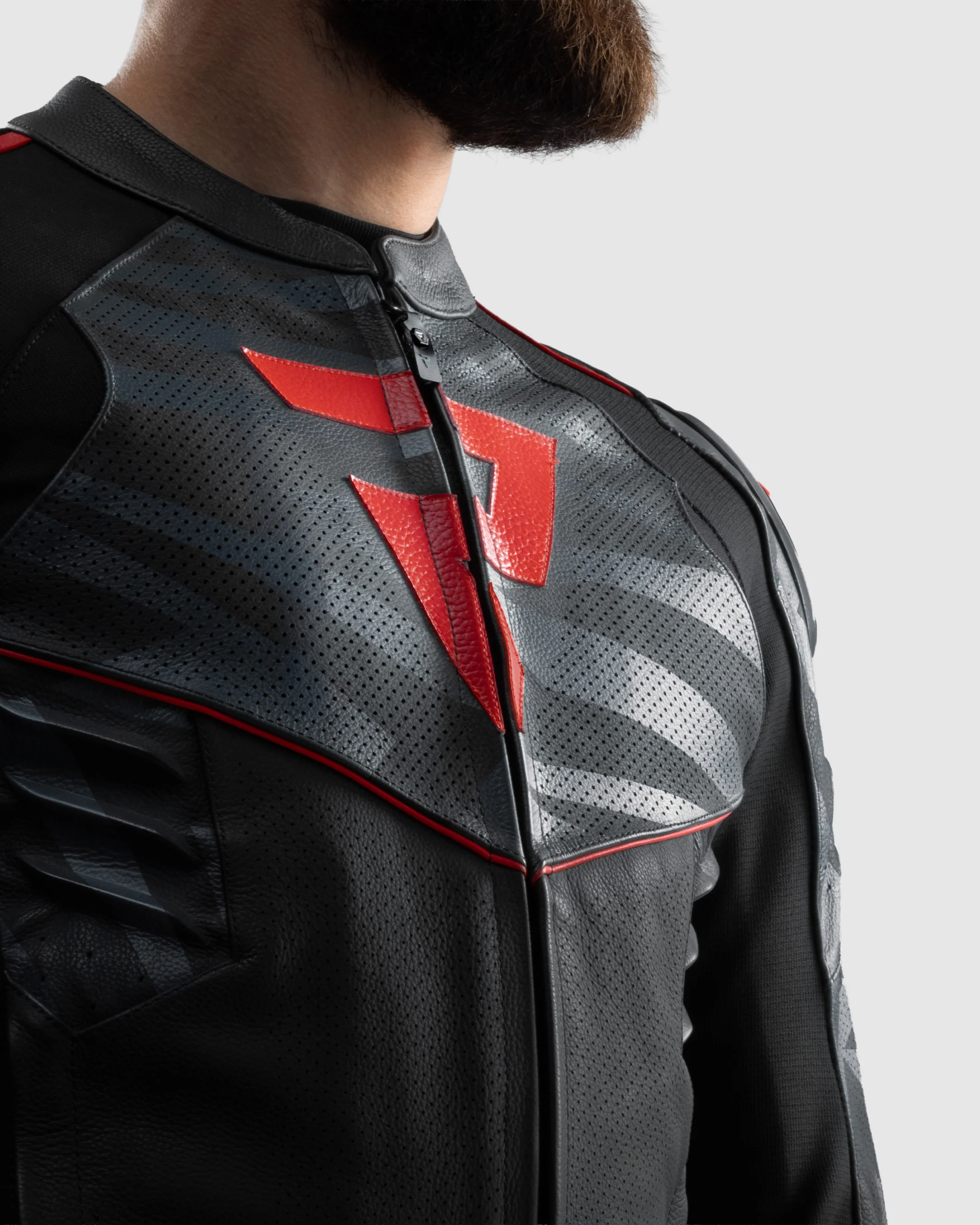 Vandal 2 Motorcycle Leather Jacket Red - Image 4