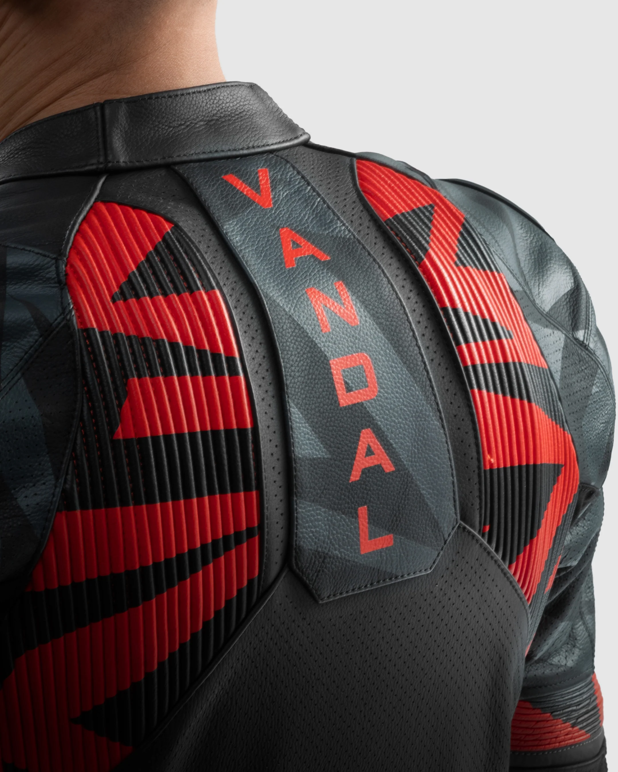 Vandal 2 Motorcycle Leather Jacket Red - Image 5