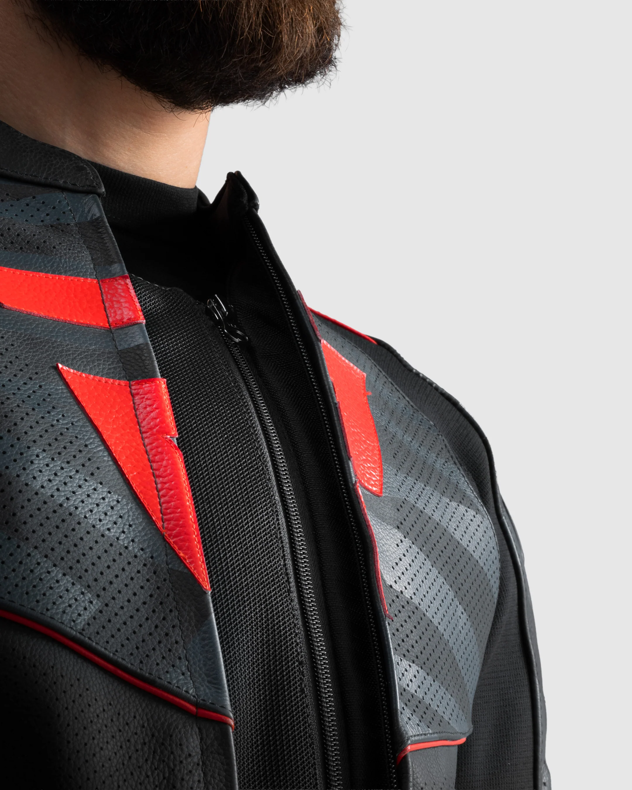 Vandal 2 Motorcycle Leather Jacket Red - Image 6