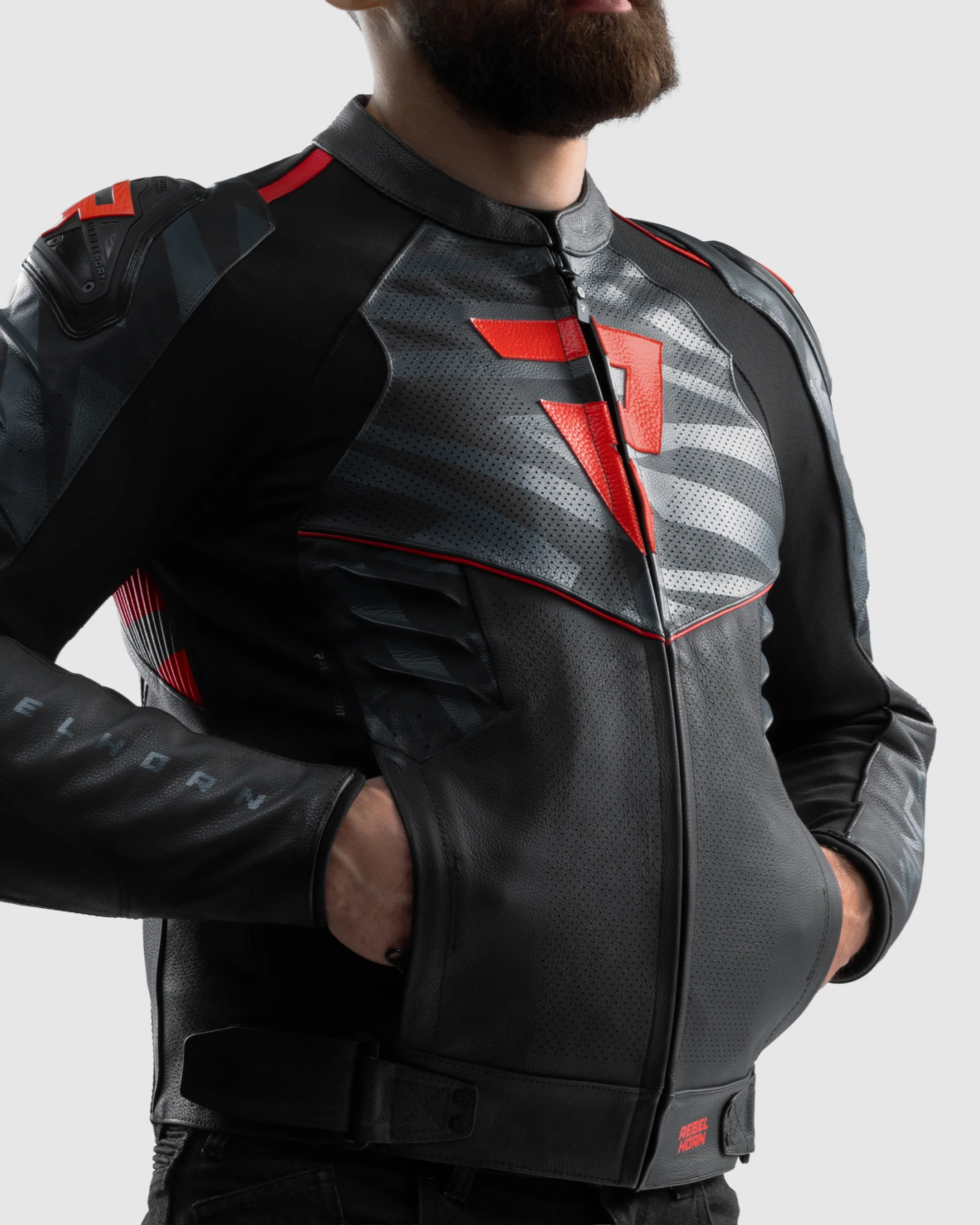 Vandal 2 Motorcycle Leather Jacket Red - Image 7