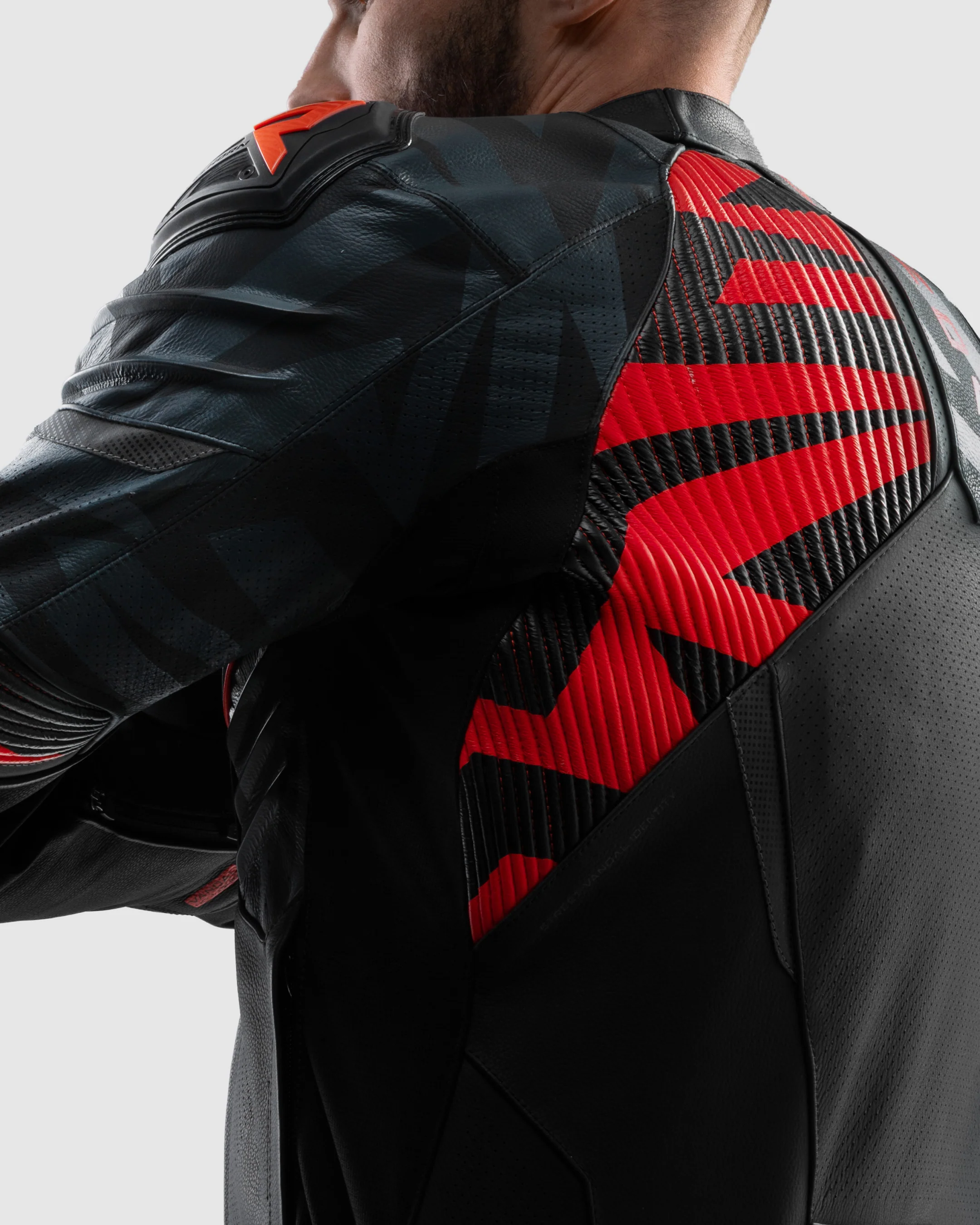 Vandal 2 Motorcycle Leather Jacket Red - Image 9