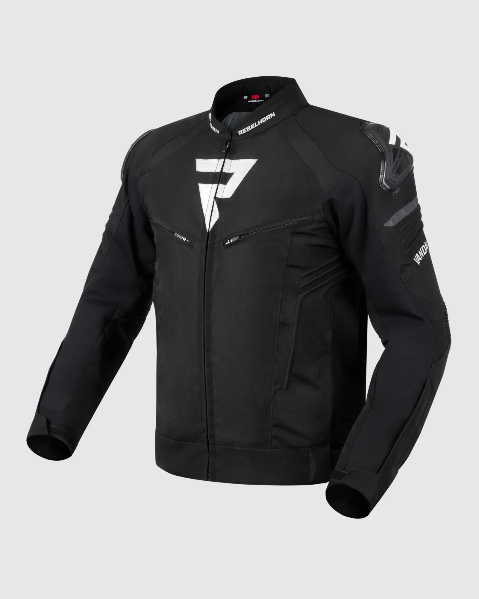 Vandal Motorcycle Jacket Black White