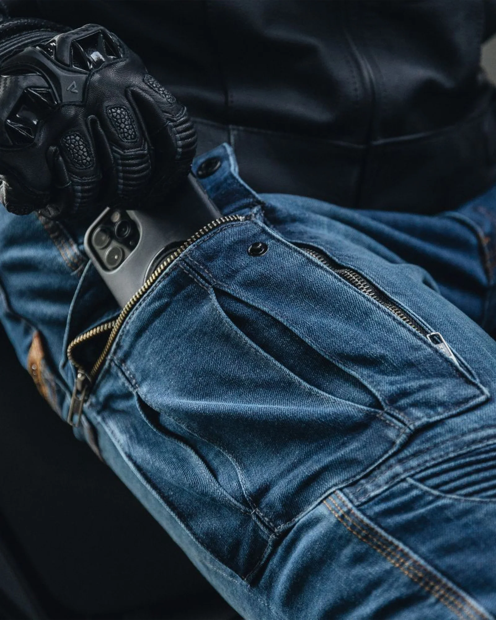 Vandal Motorcycle Jeans Blue - Image 6