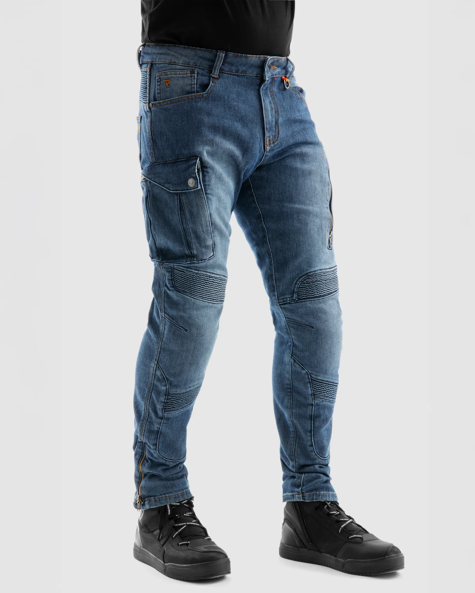Vandal Motorcycle Jeans Monolayer Washed Blue - Image 3