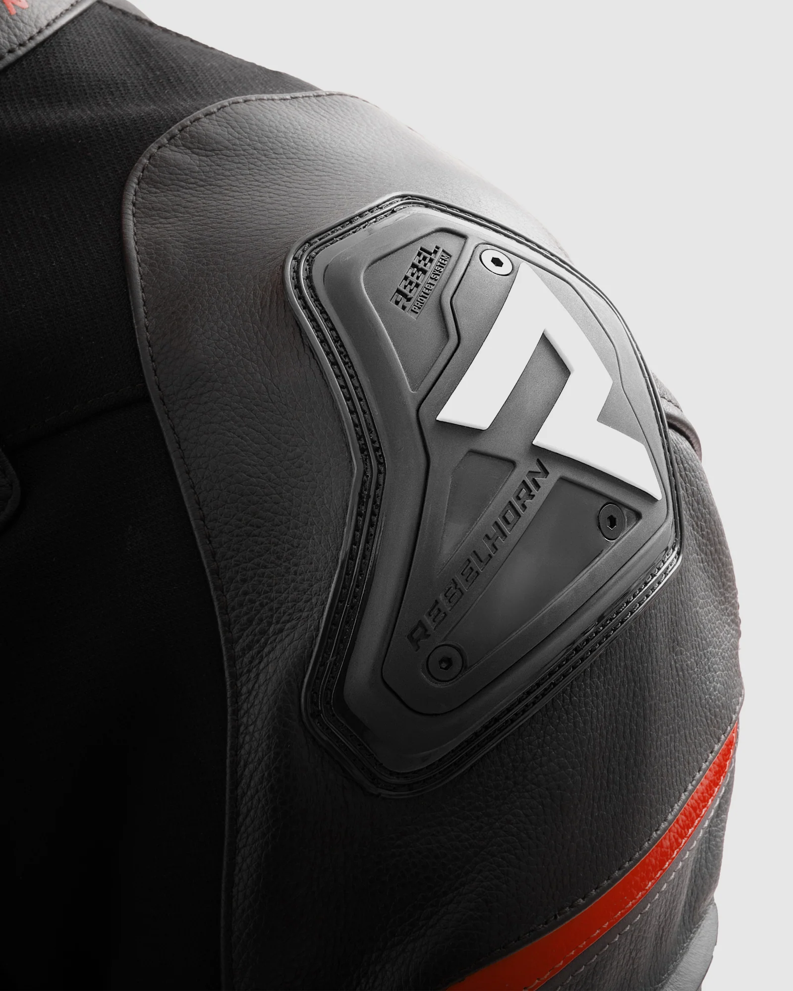 Veloce Leather Motorcycle Jacket Grey Red - Image 8