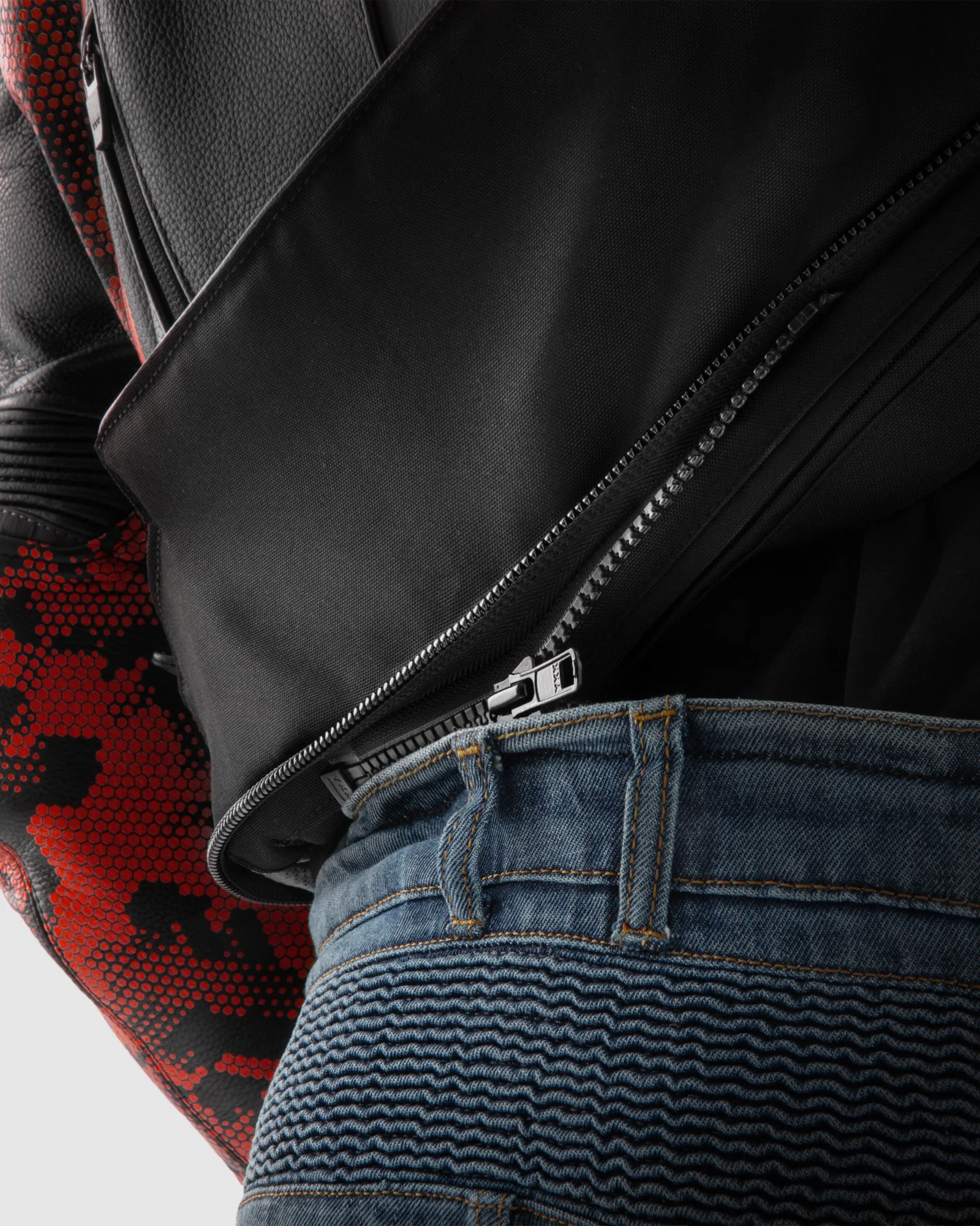 Veloce Leather Motorcycle Jacket Camo Red - Image 11
