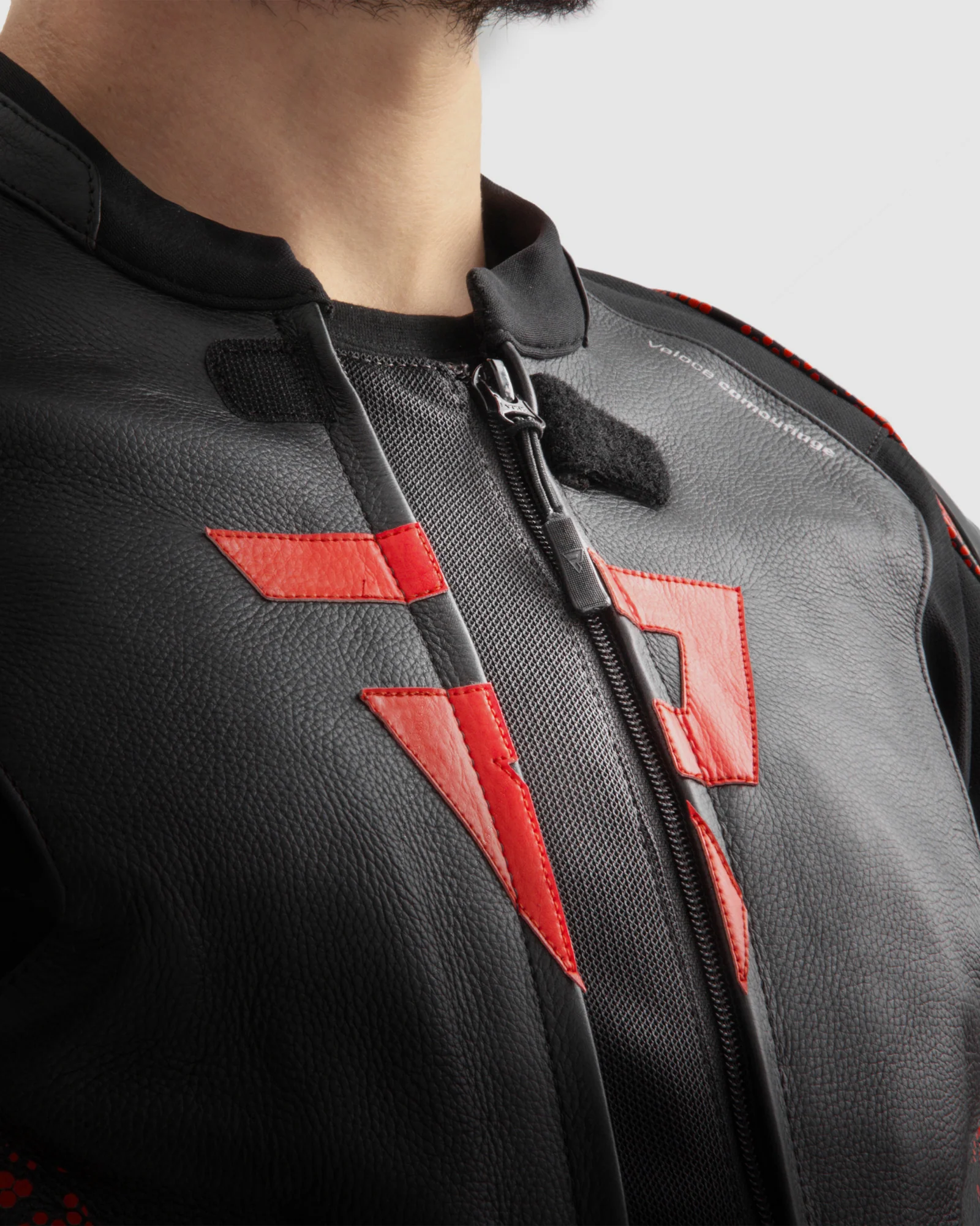 Veloce Leather Motorcycle Jacket Camo Red - Image 3