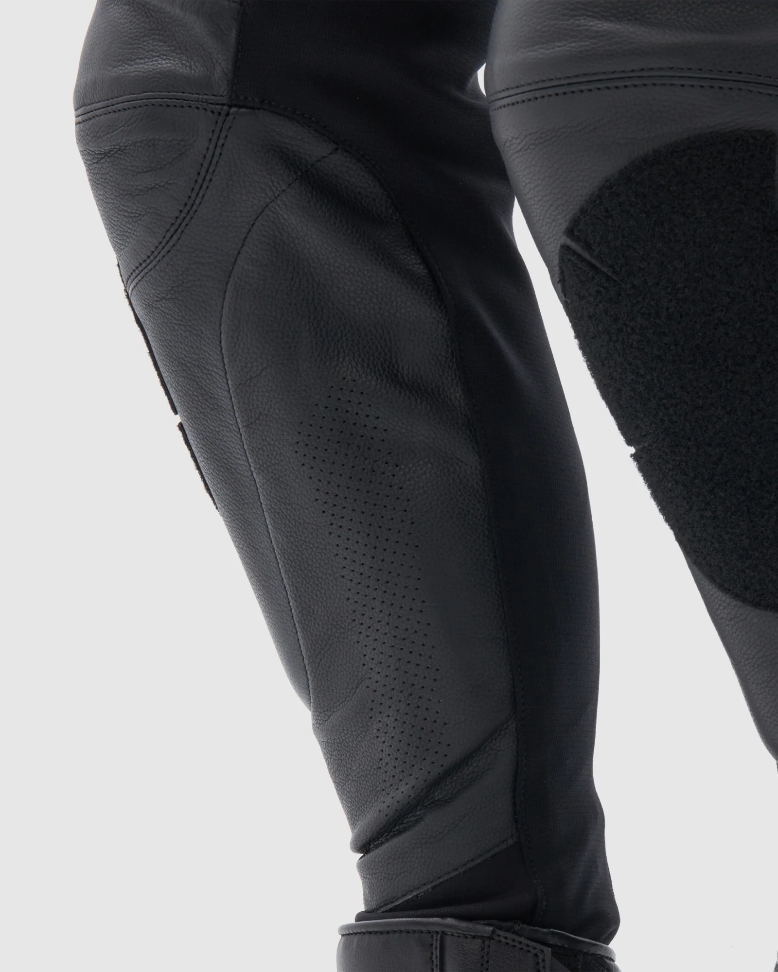 Veloce Leather Motorcycle Pants Black - Image 5
