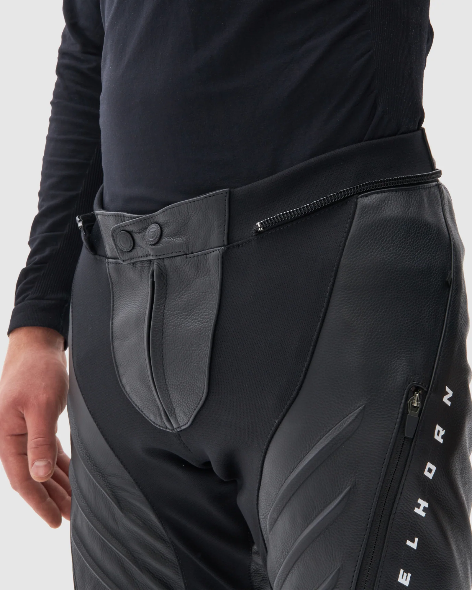 Veloce Leather Motorcycle Pants Black - Image 8