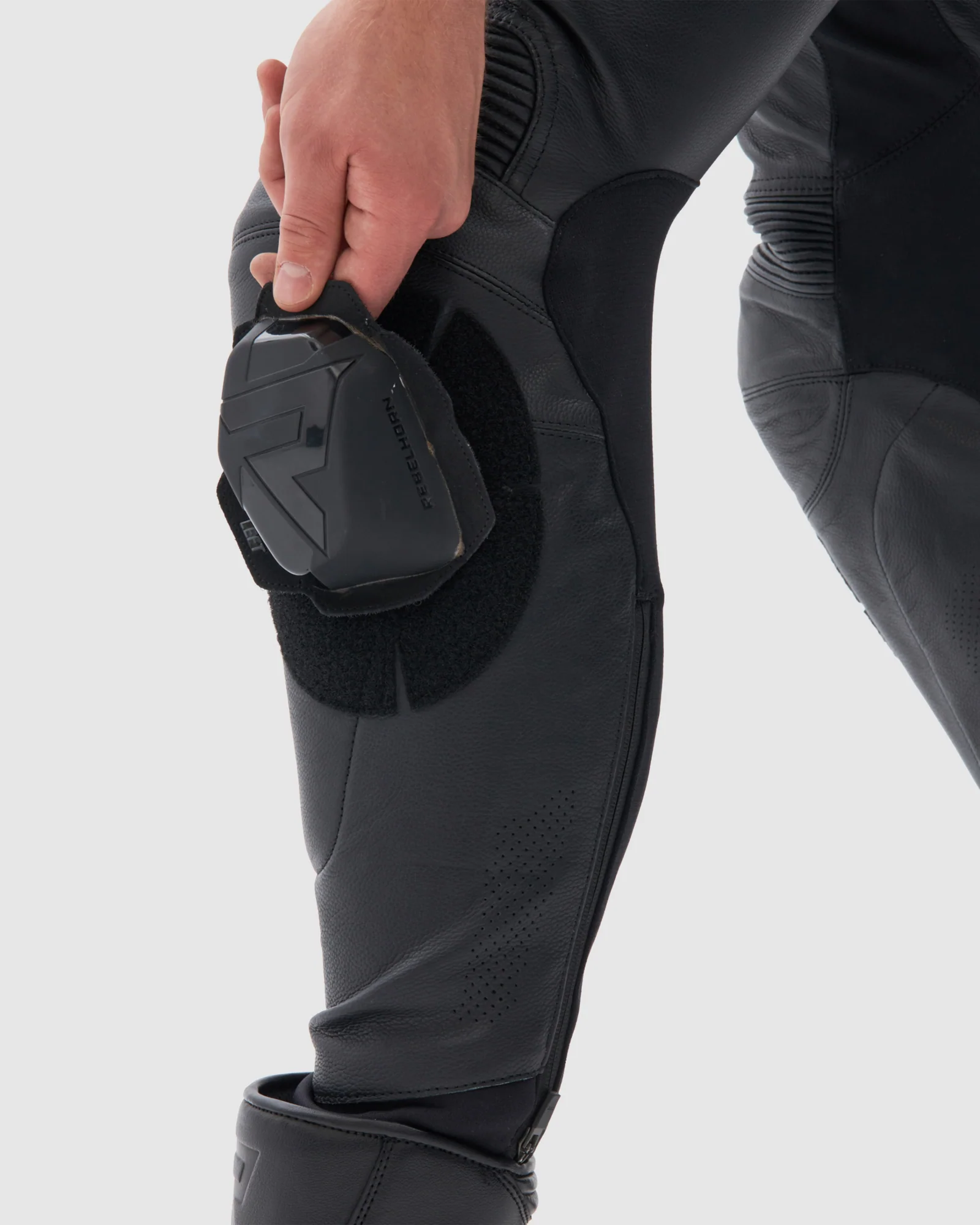 Veloce Leather Motorcycle Pants Black - Image 9