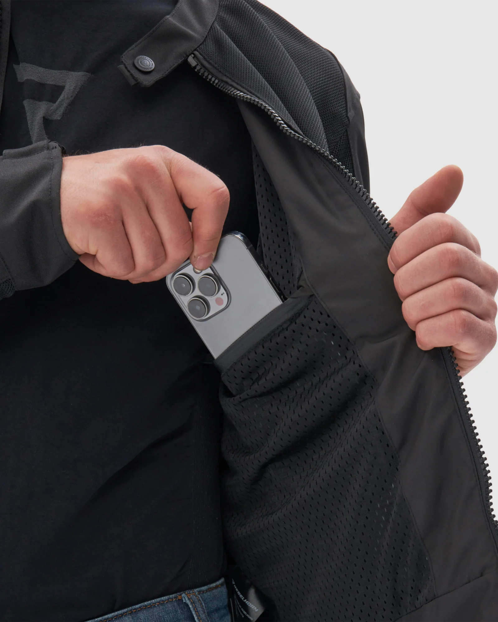 Wave Motorcycle Jacket Black - Image 7