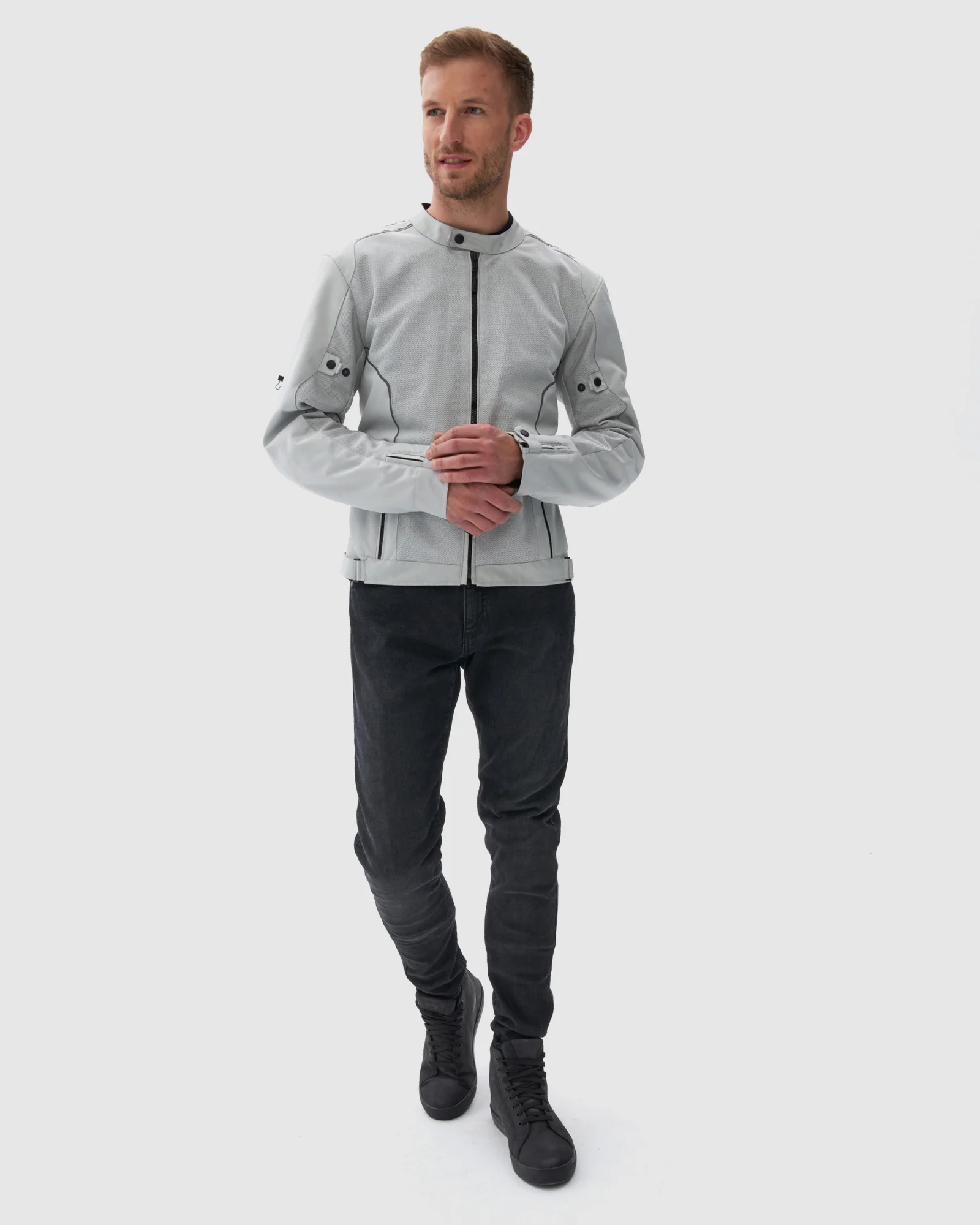 Wave Motorcycle Jacket Grey - Image 13