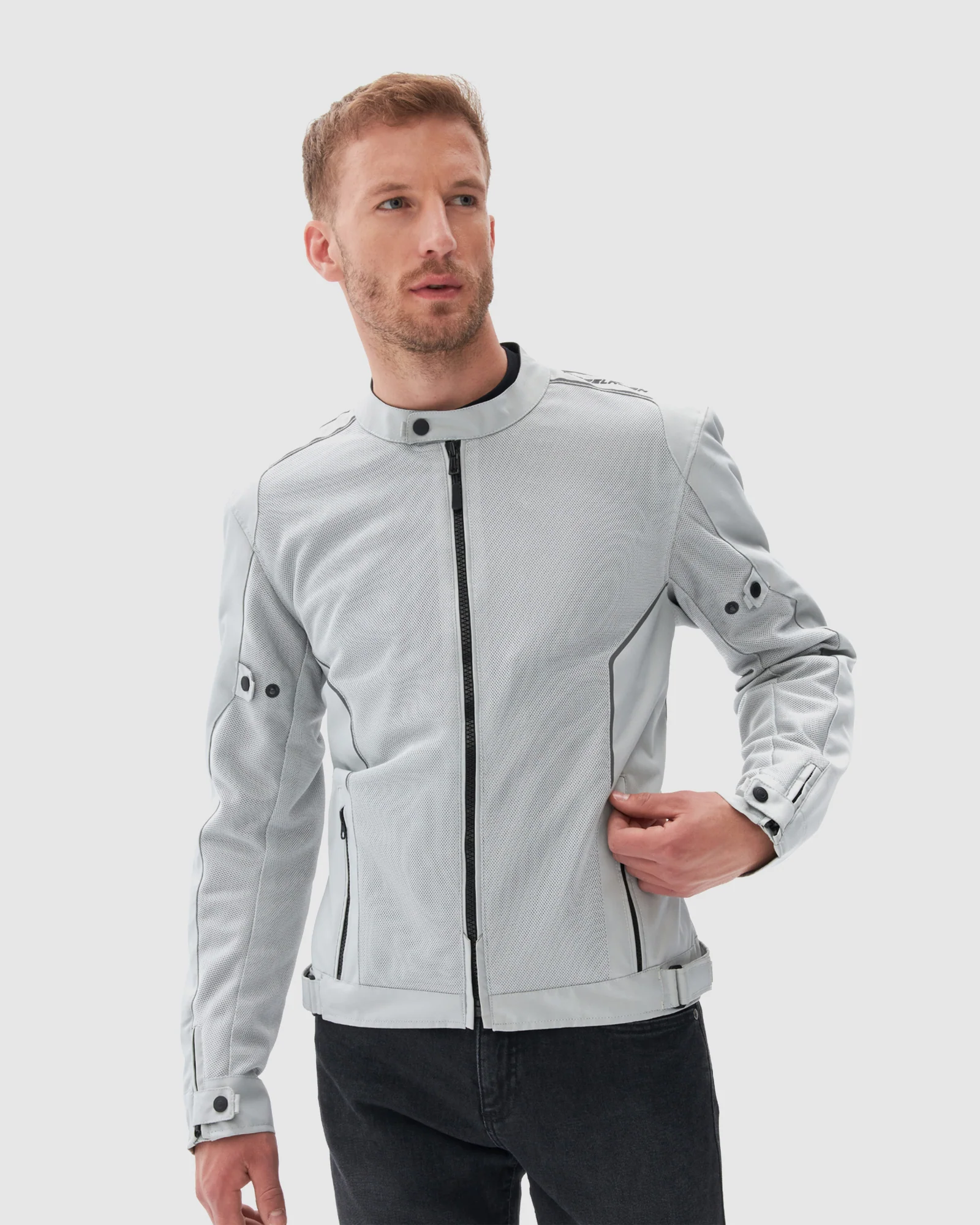 Wave Motorcycle Jacket Grey - Image 3