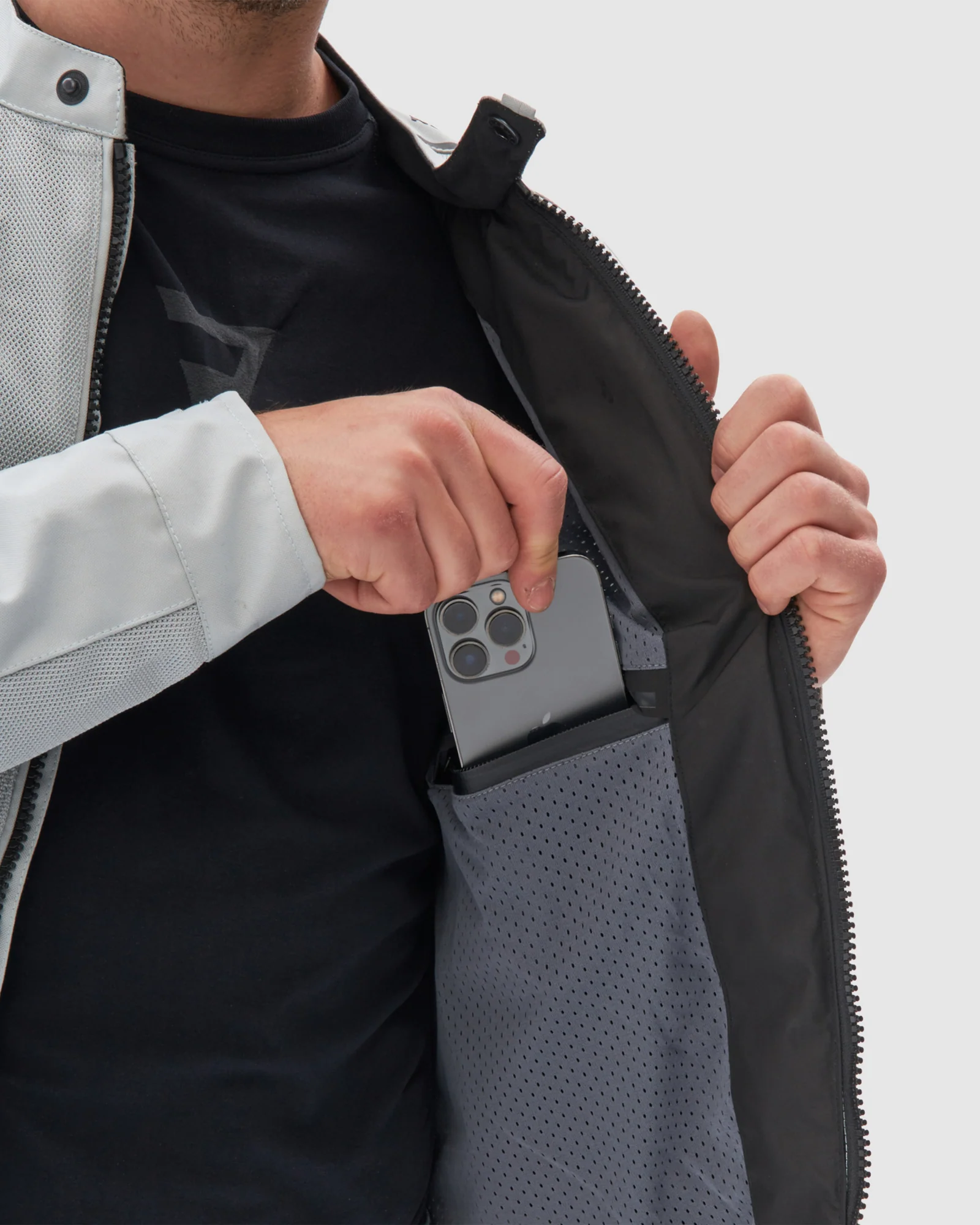 Wave Motorcycle Jacket Grey - Image 7